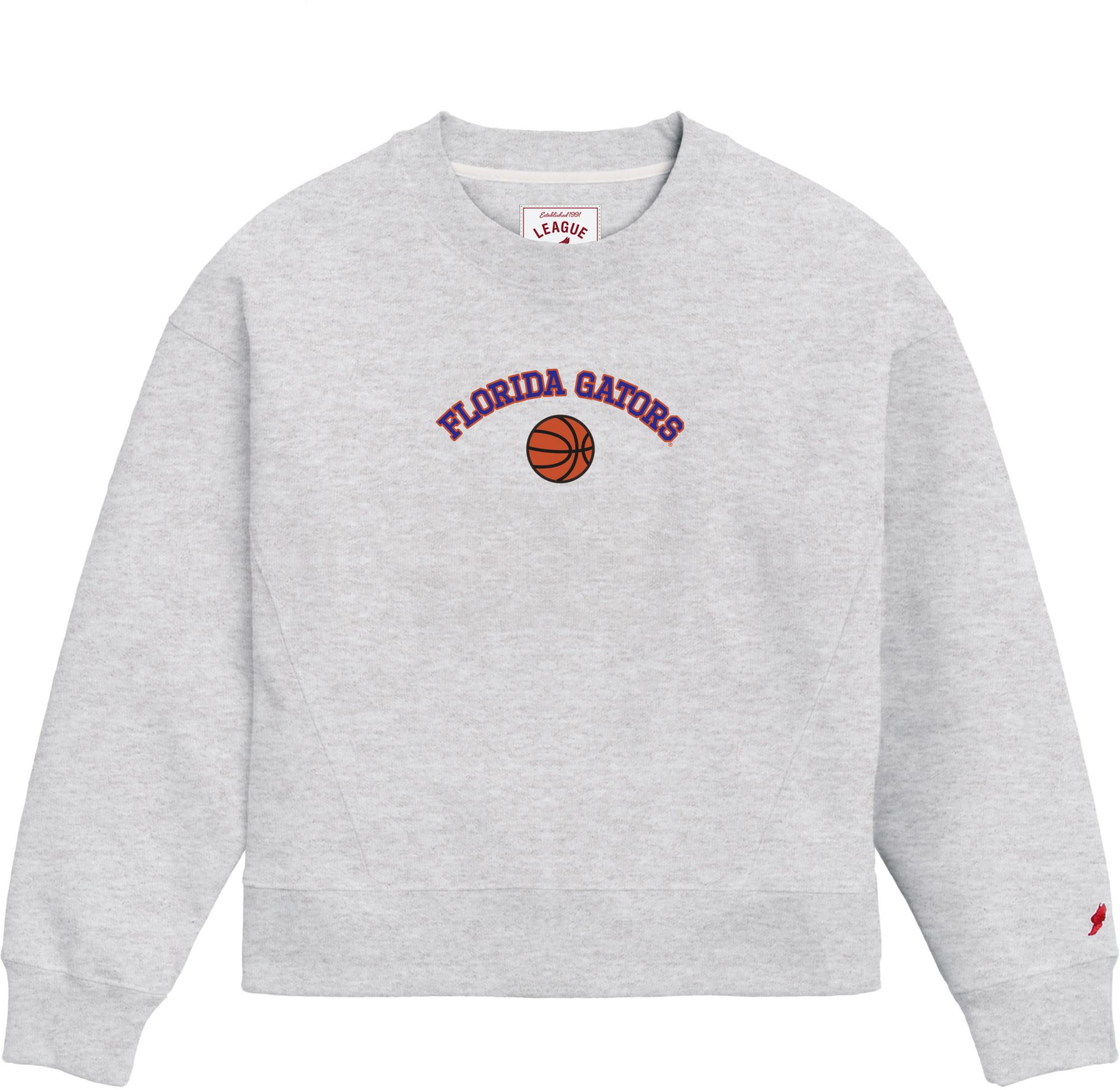 League-Legacy Women's Florida Gators Ash Grey Basketball Crew Neck Sweatshirt