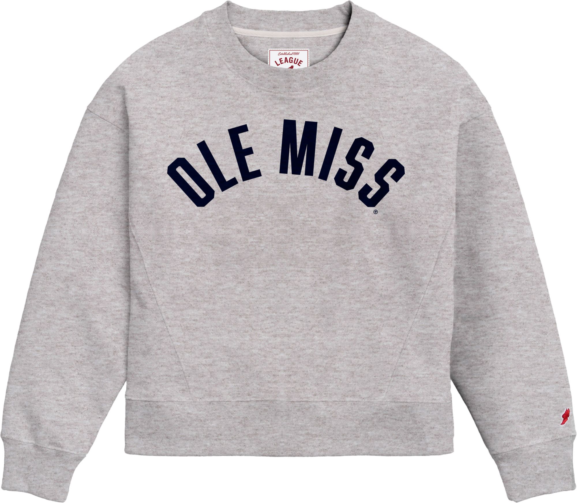League-Legacy Women's Ole Miss Rebels Arch Grey Crewneck Sweatshirt