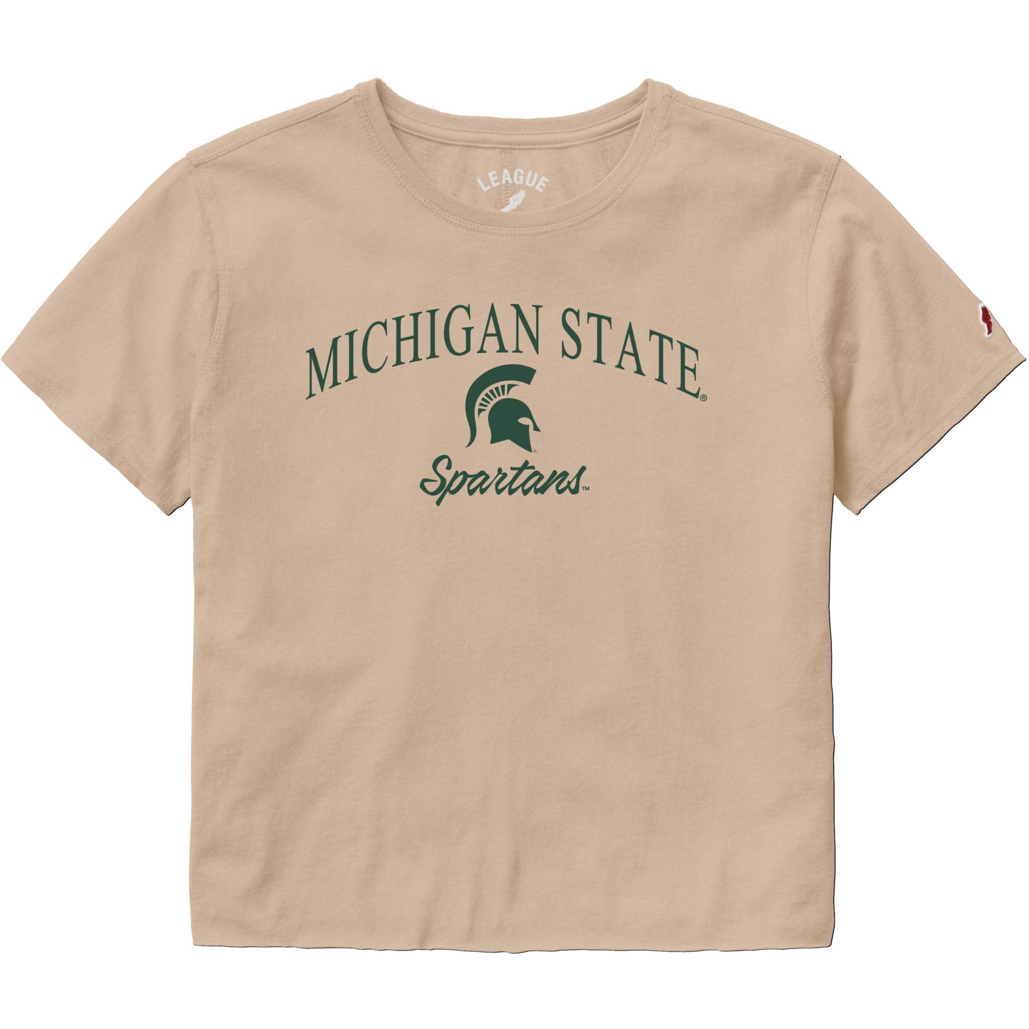 League-Legacy Women's Michigan State Spartans Tan Clothesline Short Sleeve T-Shirt