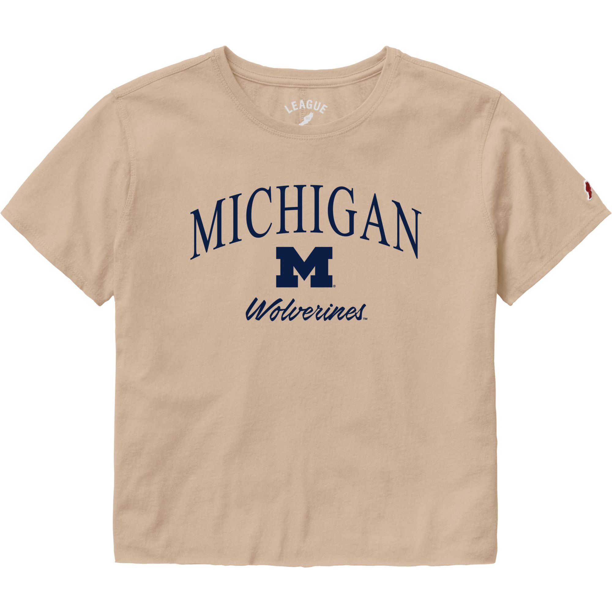 League-Legacy Women's Michigan Wolverines Tan Clothesline Short Sleeve T-Shirt