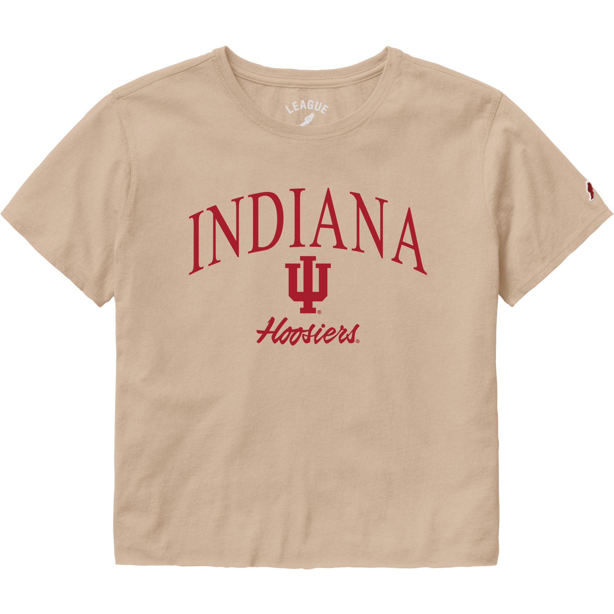 League-Legacy Women's Indiana Hoosiers Tan Clothesline Short Sleeve T-Shirt
