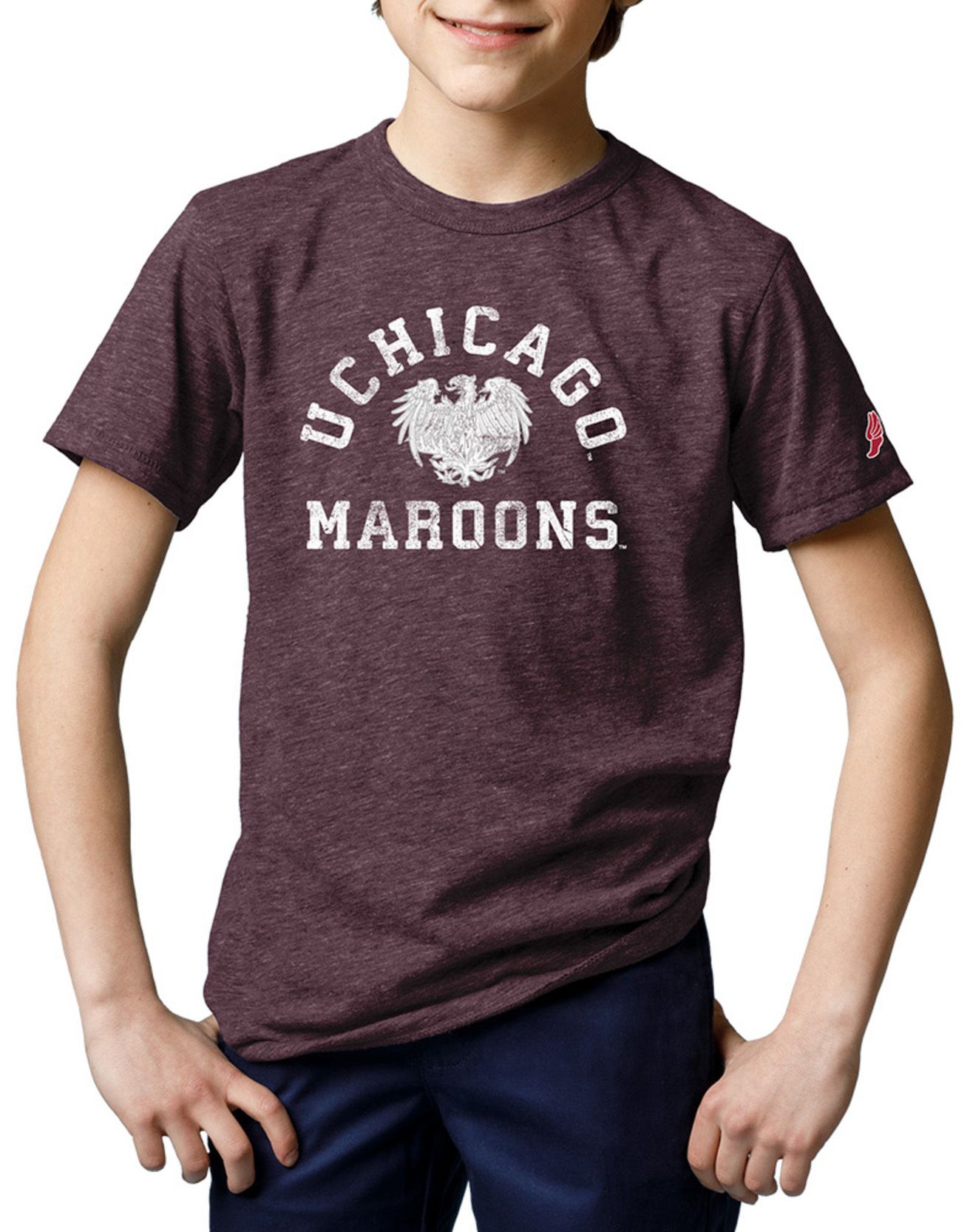 League-Legacy Youth Chicago Maroons Maroon Heather Victory T-Shirt