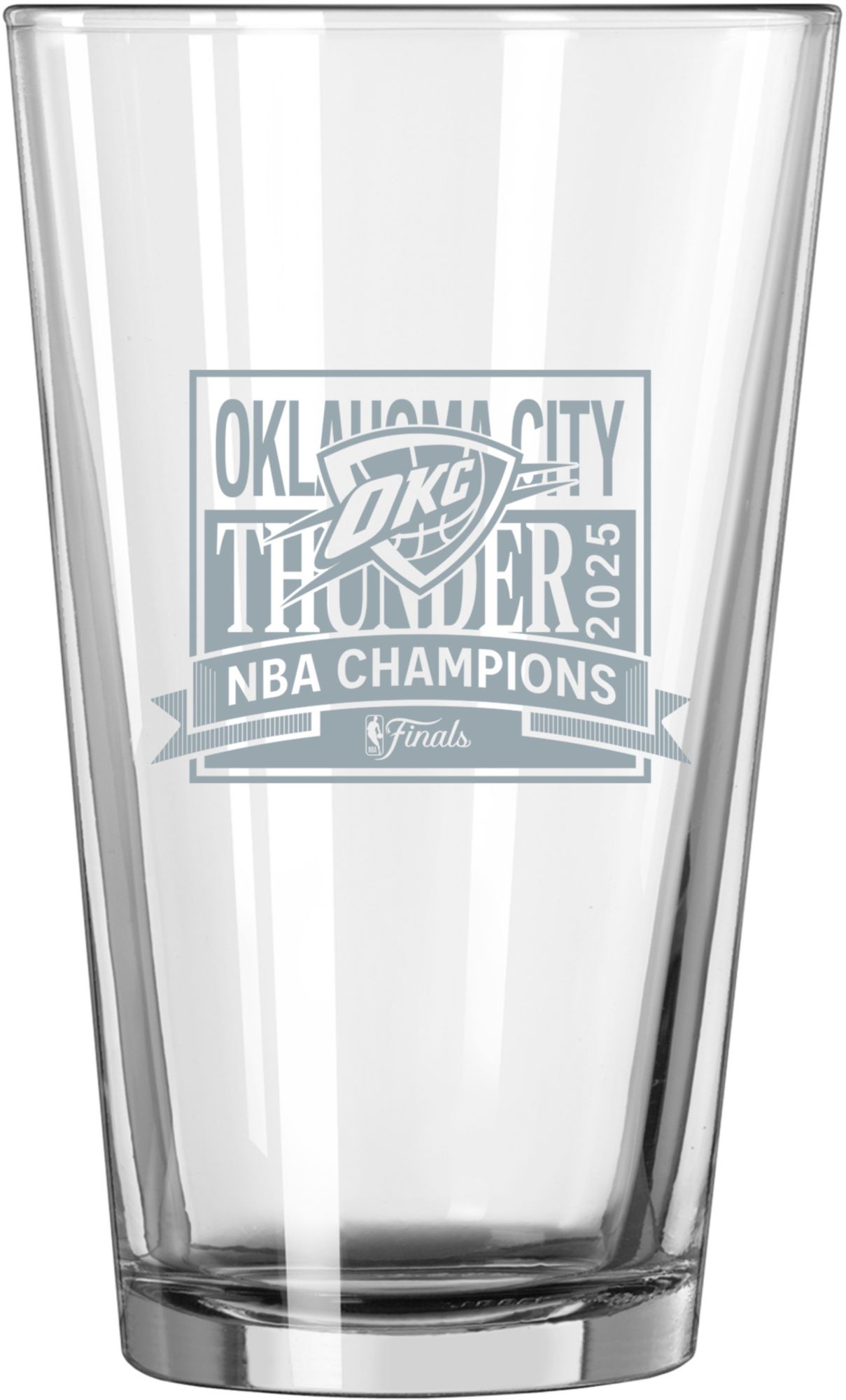 Logo Brands 2025 NBA Champions Oklahoma City Thunder 16oz. Pint Glass