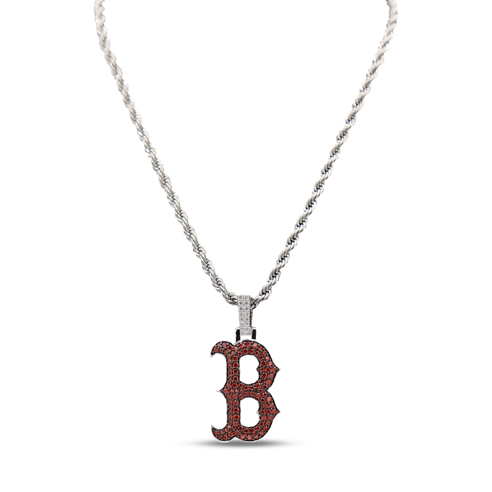 GLD Boston Red Sox White Gold Rope Chain