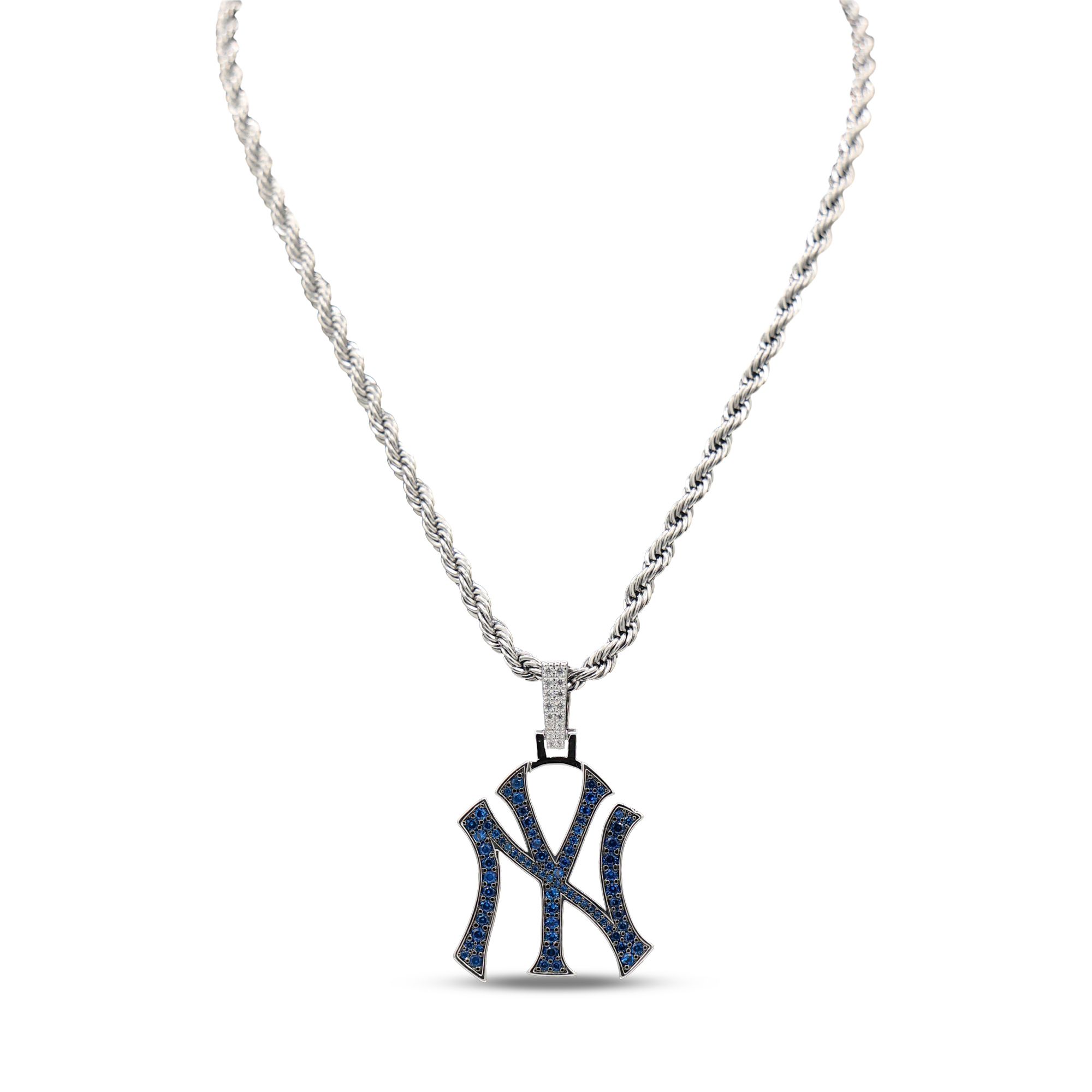 GLD New York Yankees White Gold Rope Chain
