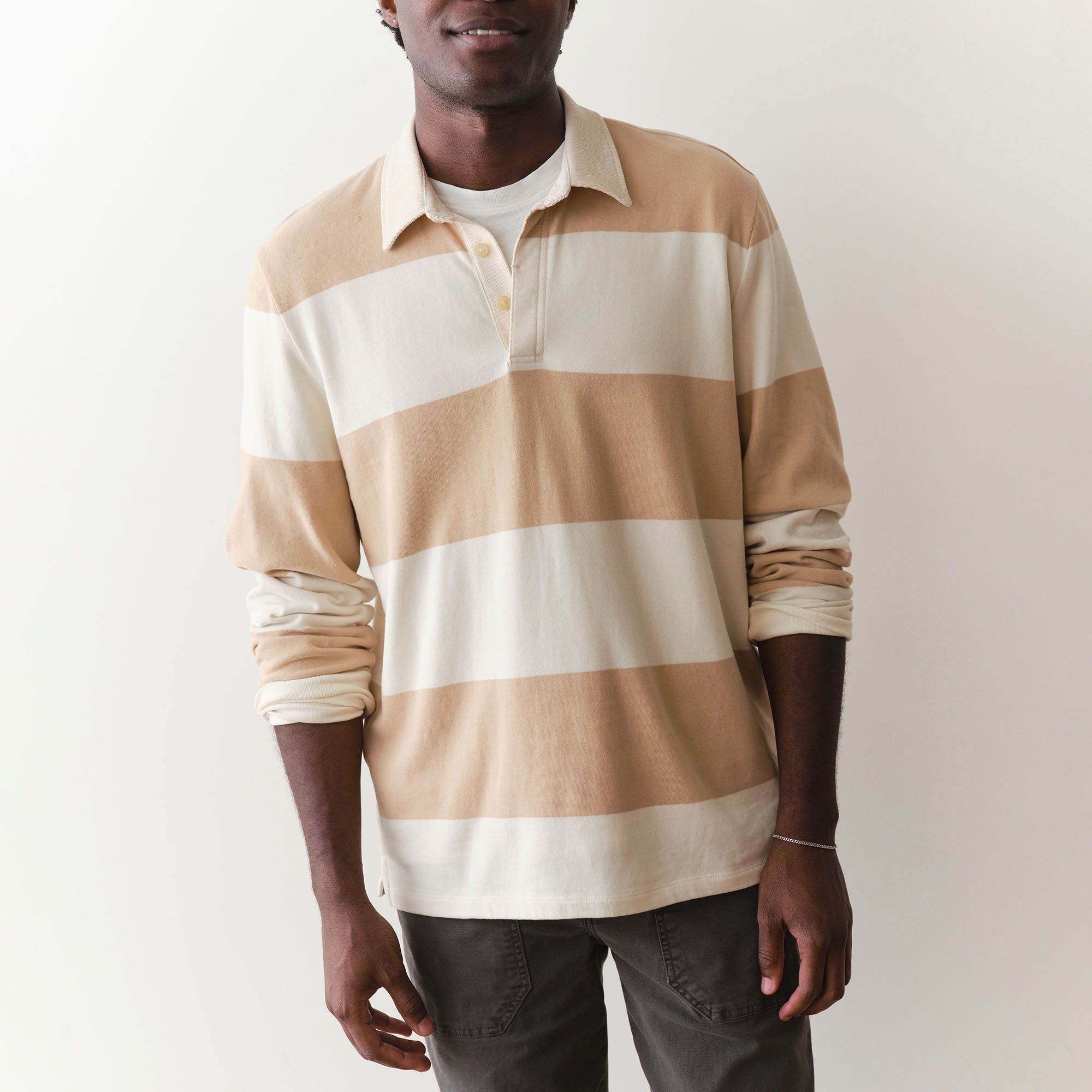 Marine Layer Men's Sueded Long Sleeve Rugby Polo