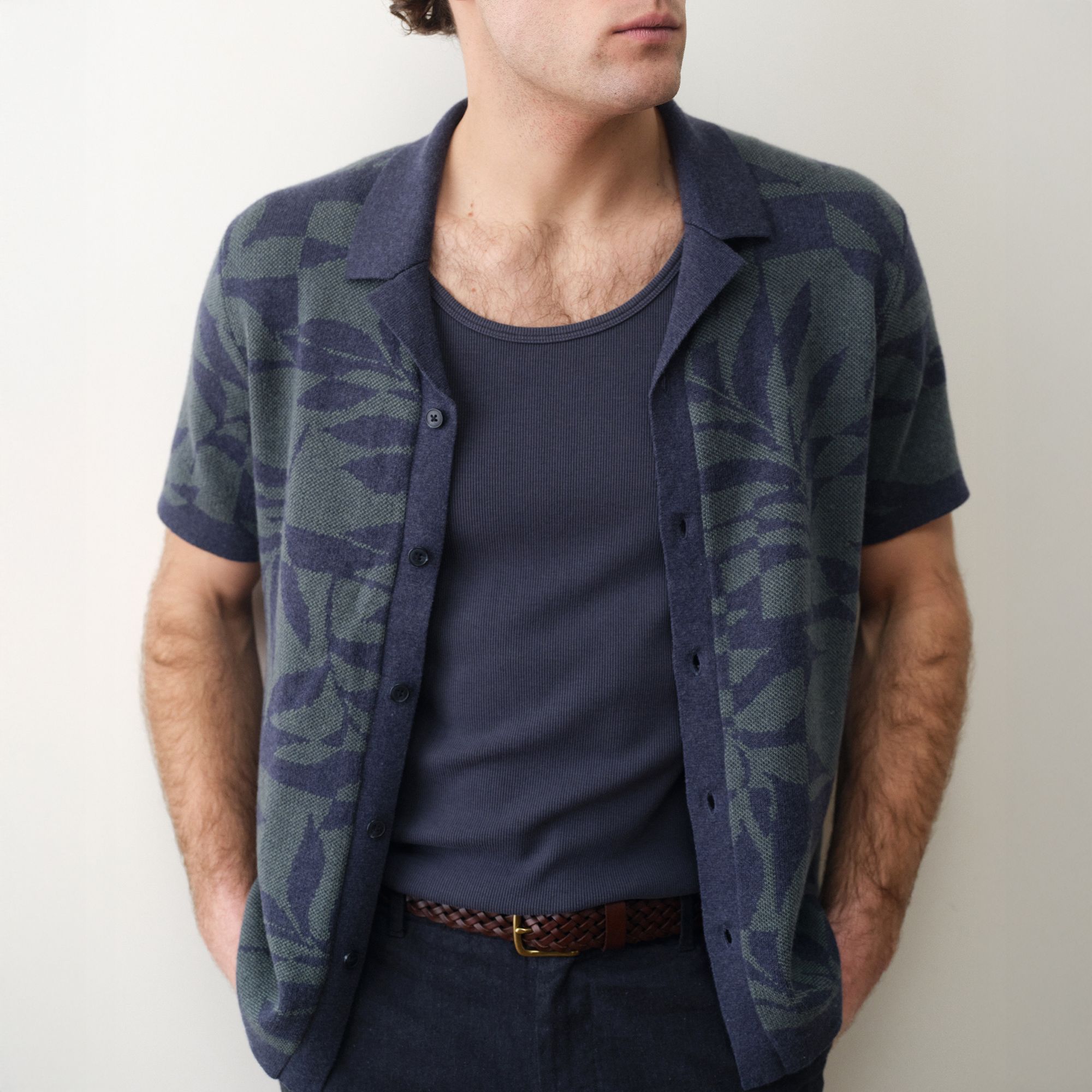 Marine Layer Men's Ethan Short Sleeve Button-Down Sweater