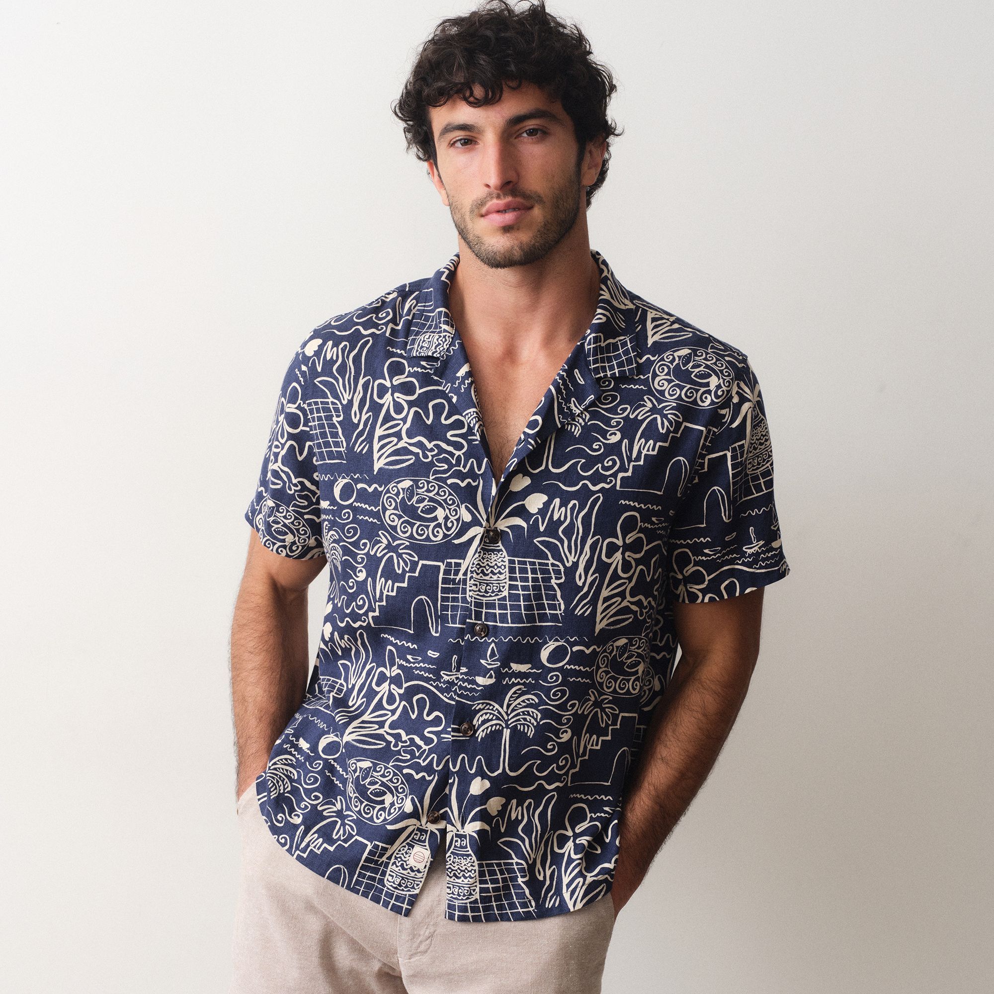Marine Layer Men's Tencel Linen Resort Short Sleeve Shirt