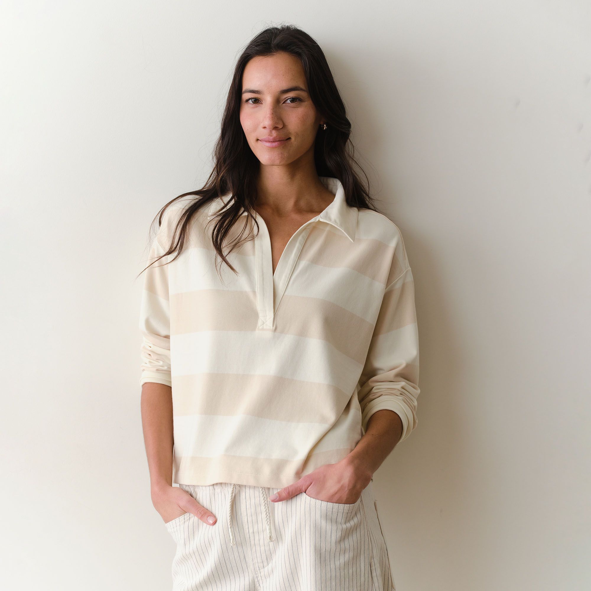 Marine Layer Women's Luxe Sueded Polo Tee