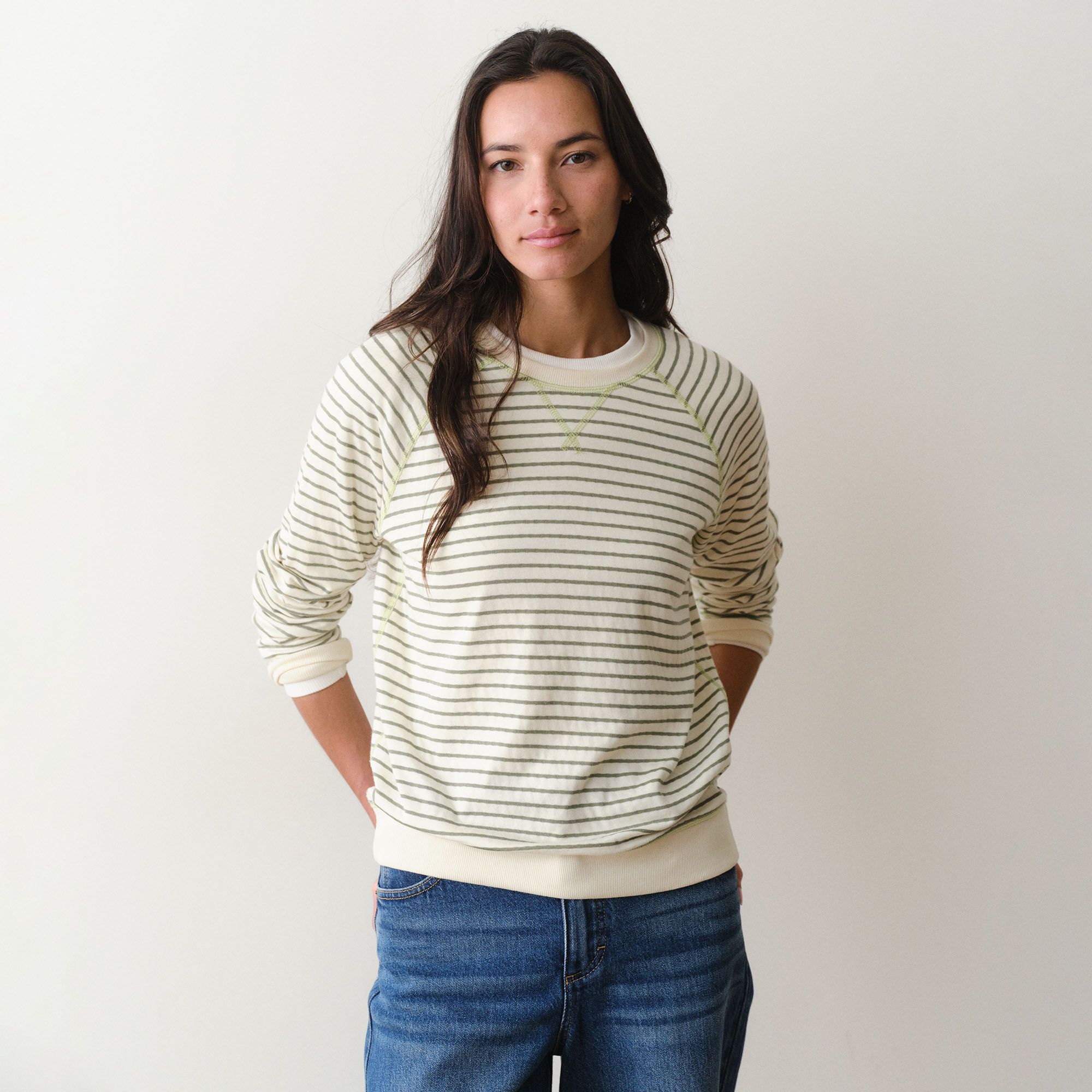 Olive/White Stripe