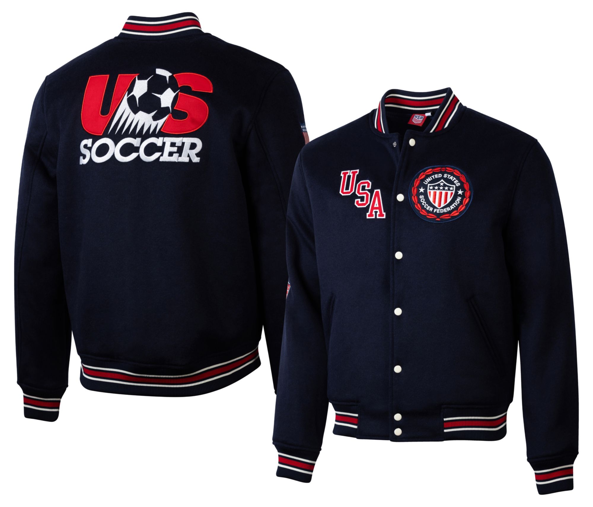Sport Design Sweden Adult USMNT Navy World Cup 2026 Vintage Crest Varsity Jacket