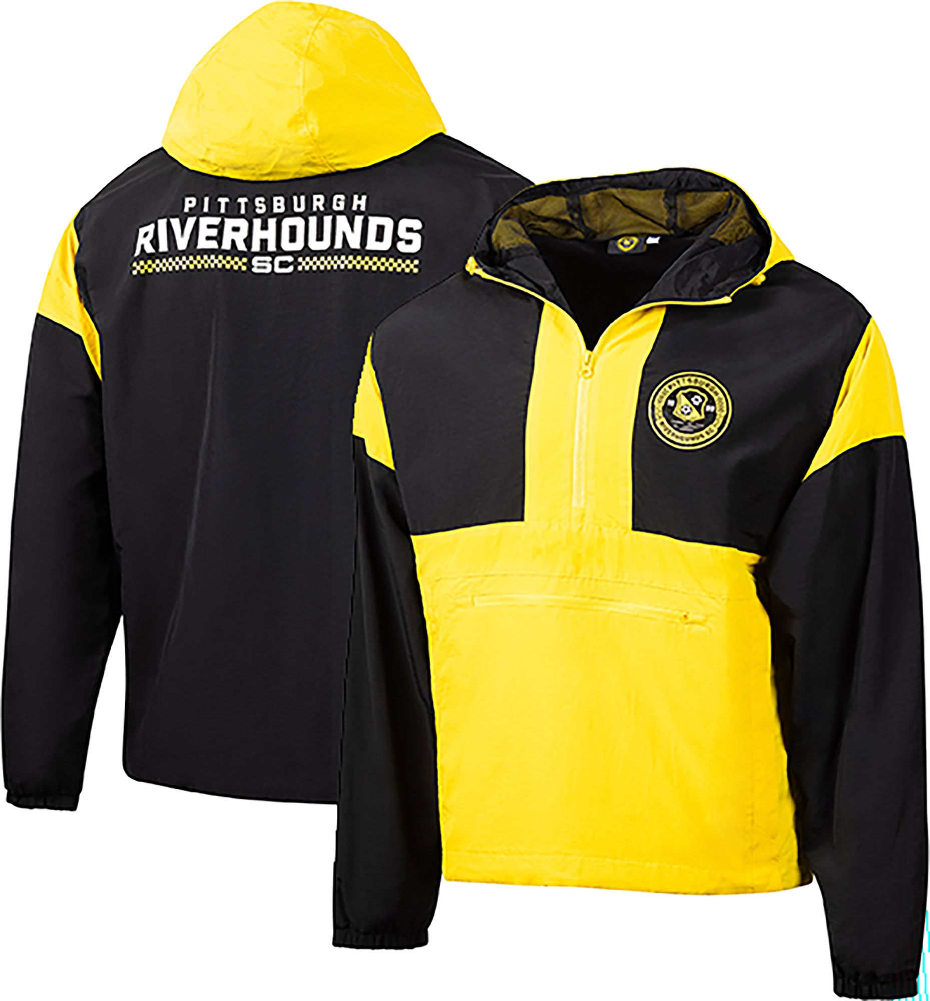 Sport Design Sweden Adult Pittsburgh Riverhounds SC Black Anorak Quarter-Zip Pullover Jacket