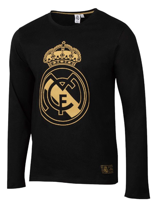 Sport Design Sweden Men's Real Madrid Black Logo Long Sleeve T-Shirt