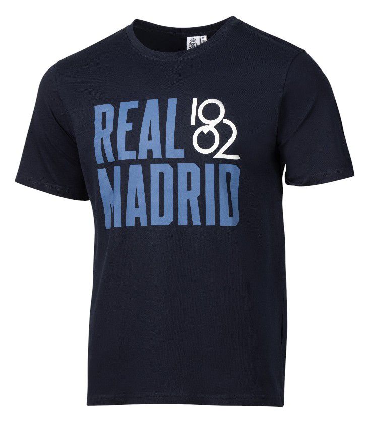 Sport Design Sweden Men's Real Madrid Navy Script Block T-Shirt