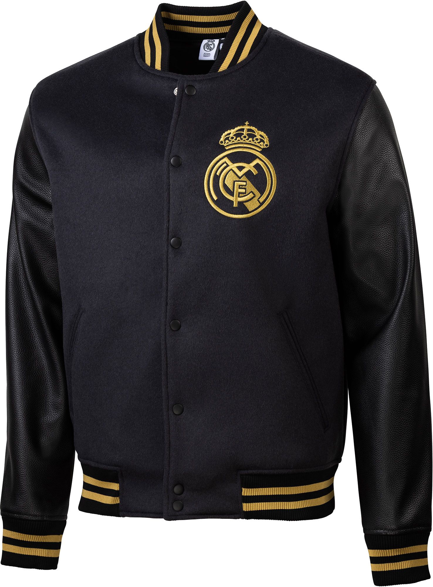 Sport Design Sweden Men's Real Madrid Black Script Varsity Jacket