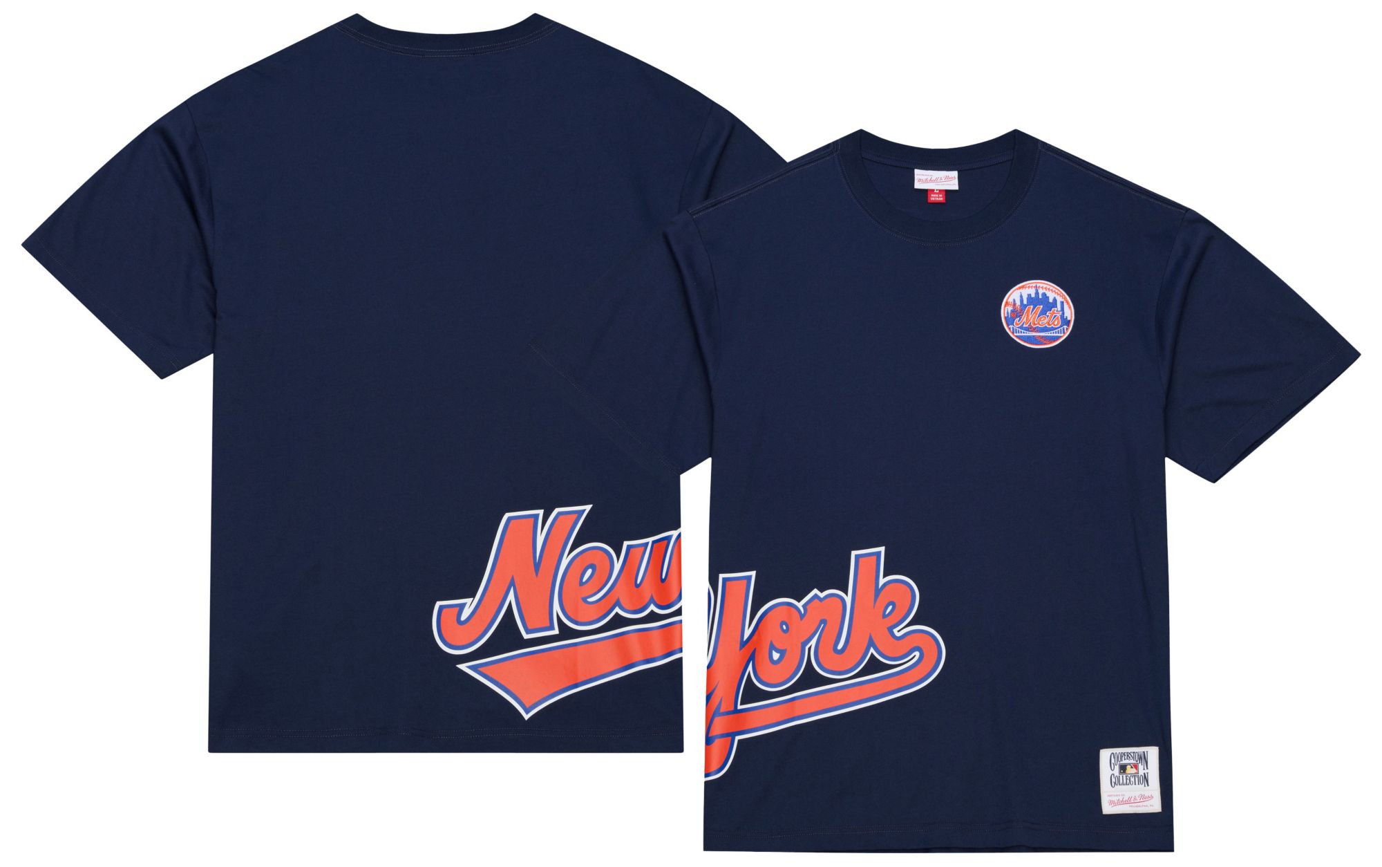 Mitchell & Ness Adult New York Mets Navy Playoff Win T-Shirt