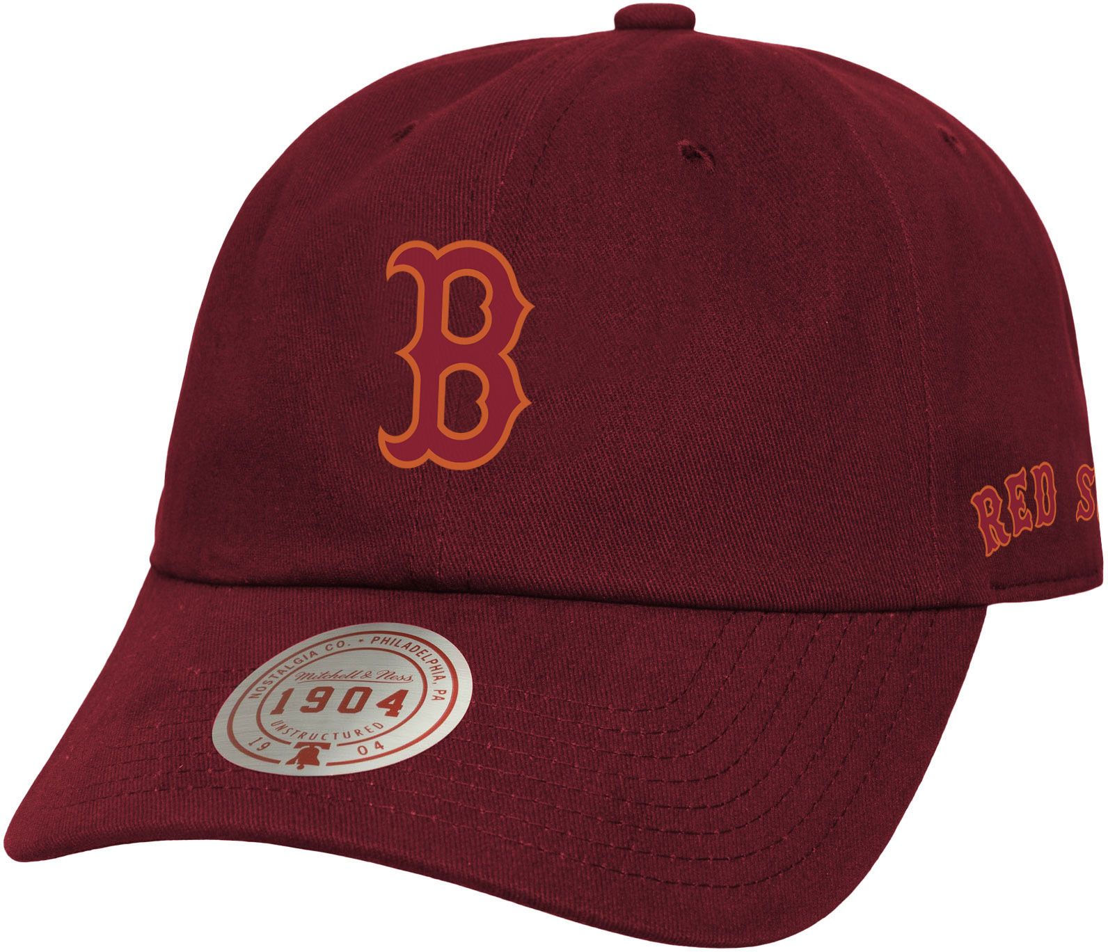 Mitchell &amp; Ness Adult Boston Red Sox Red Sunset Strapback Hat