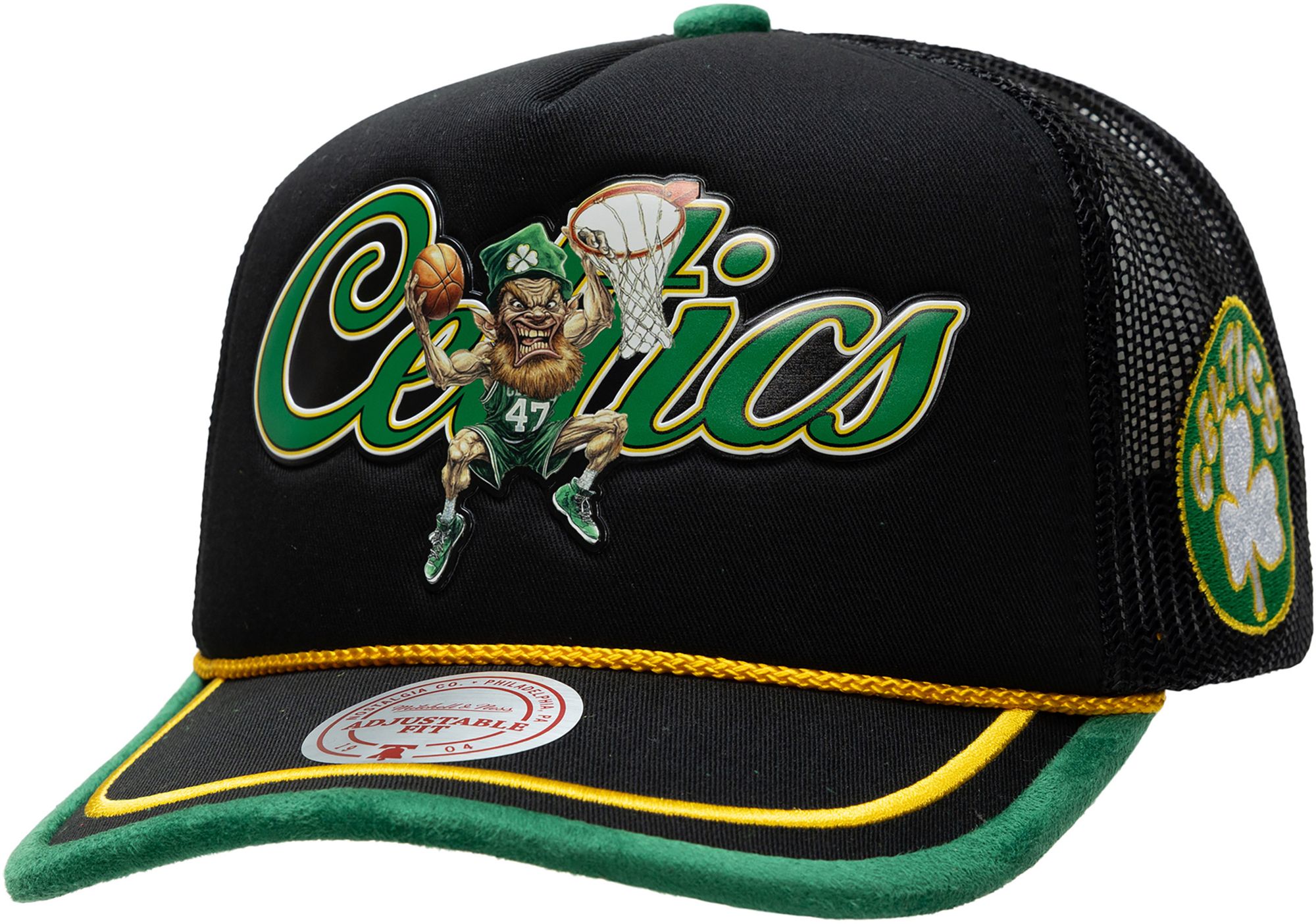 Mitchell & Ness Adult Boston Celtics Black LRG Trucker Hat