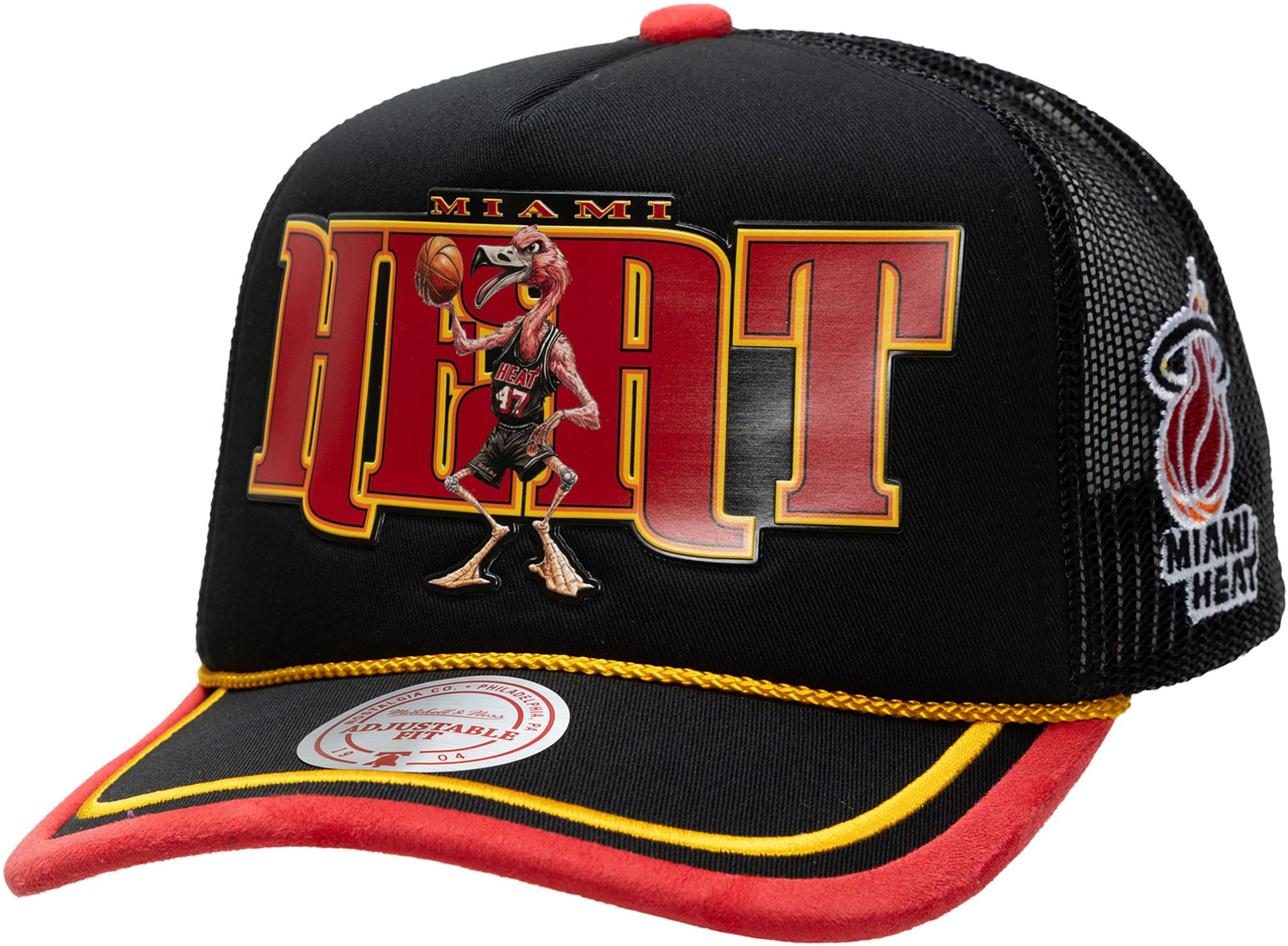 Mitchell & Ness Adult Miami Heat Black LRG Trucker Hat