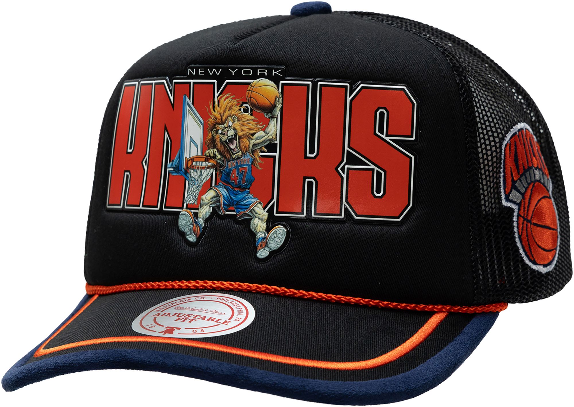 Mitchell & Ness Adult New York Knicks Black LRG Trucker Hat