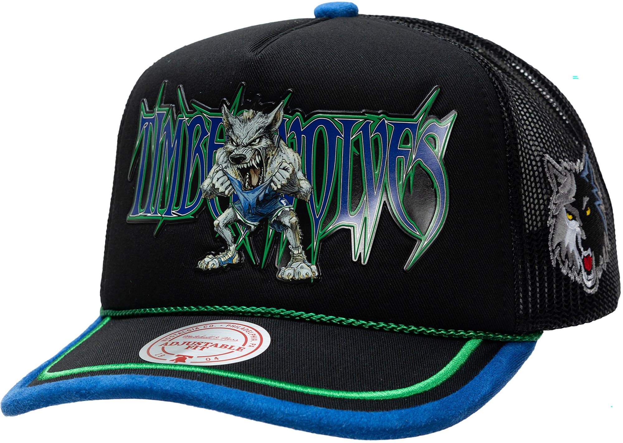 Mitchell & Ness Adult Minnesota Timberwolves Black LRG Trucker Hat
