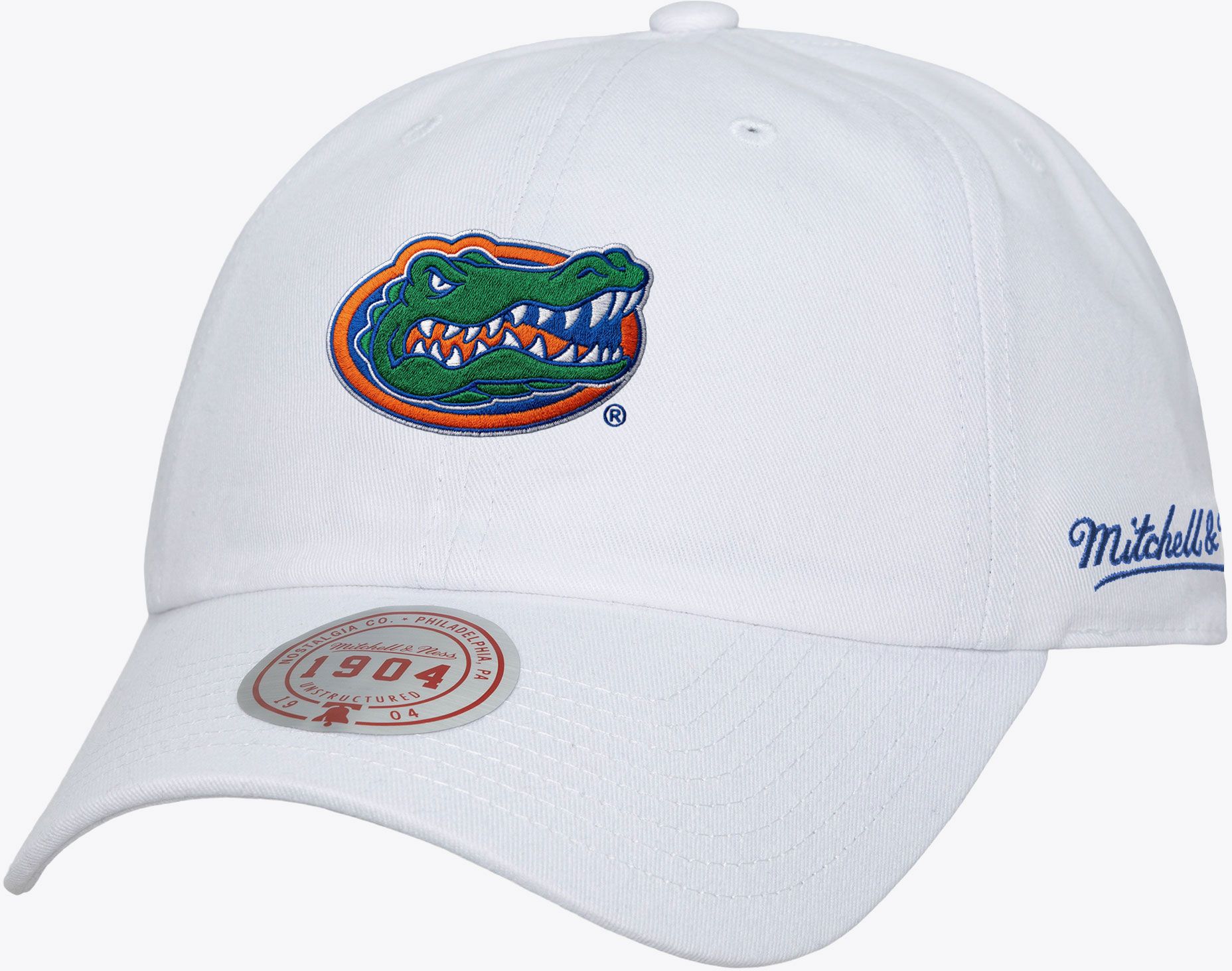Mitchell & Ness Adult Florida Gators White Backburst Adjustable Hat
