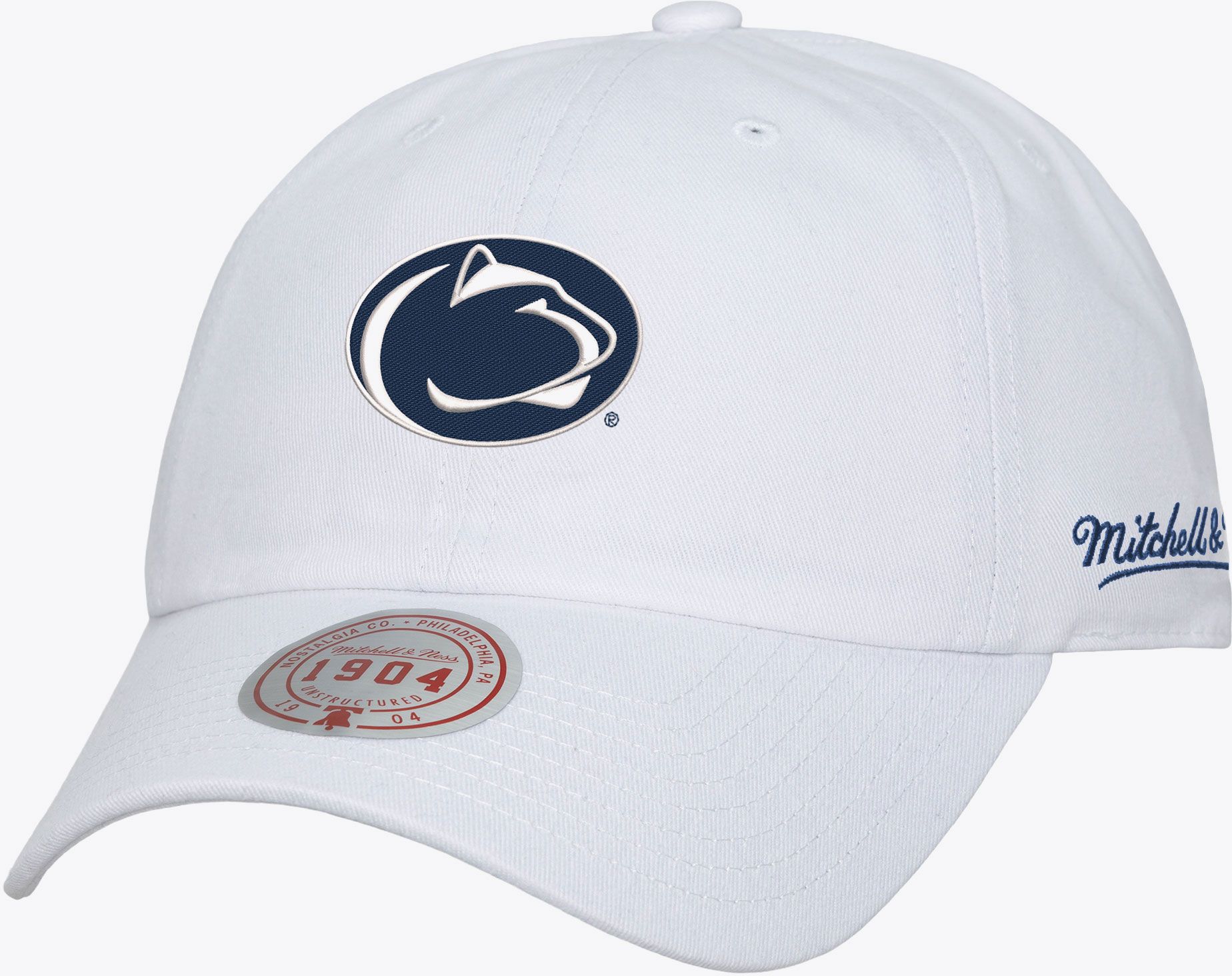 Mitchell & Ness Adult Penn State Nittany Lions White Backburst Adjustable Hat
