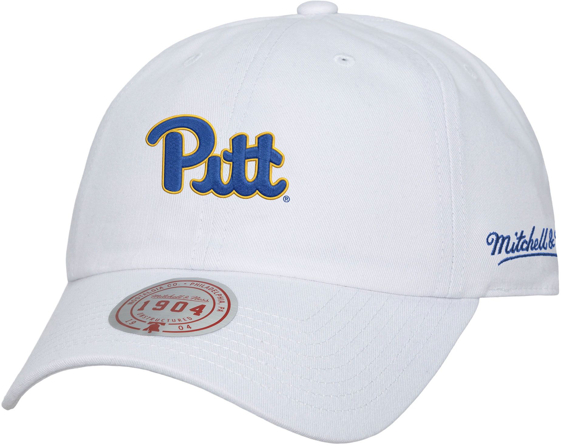 Mitchell & Ness Adult Pittsburgh Panthers White Backburst Adjustable Hat