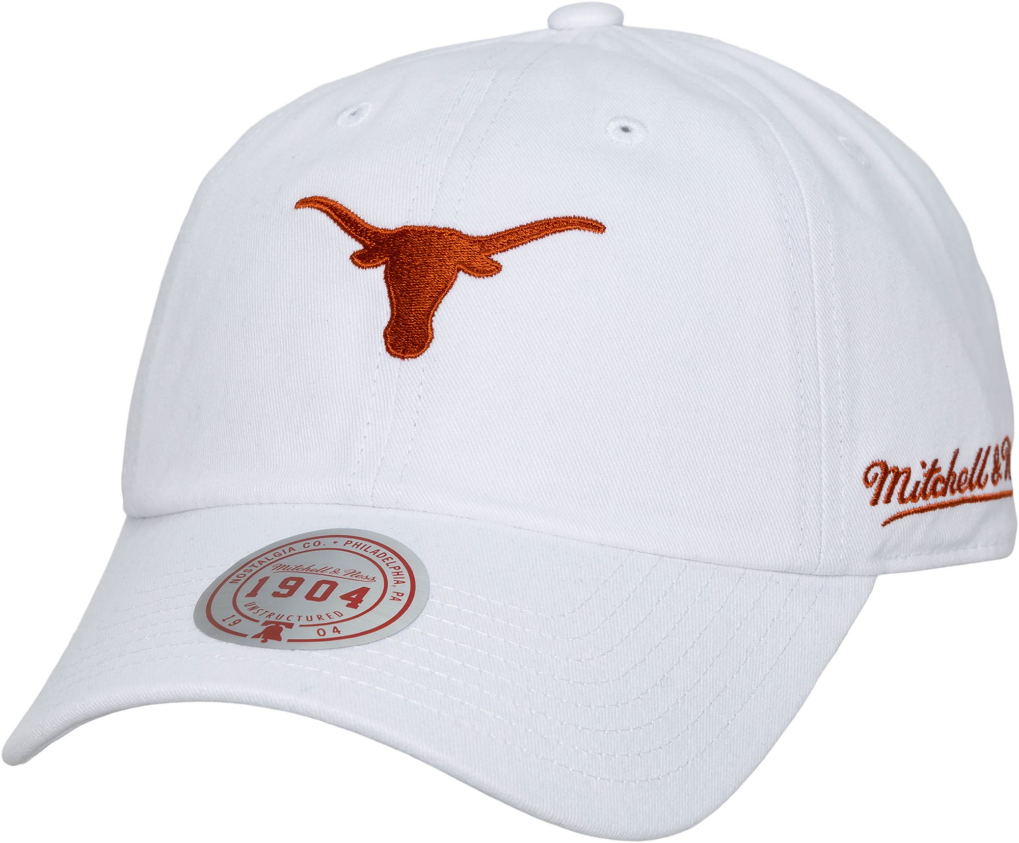 Mitchell & Ness Adult Texas Longhorns White Burst Adjustable Strapback Hat