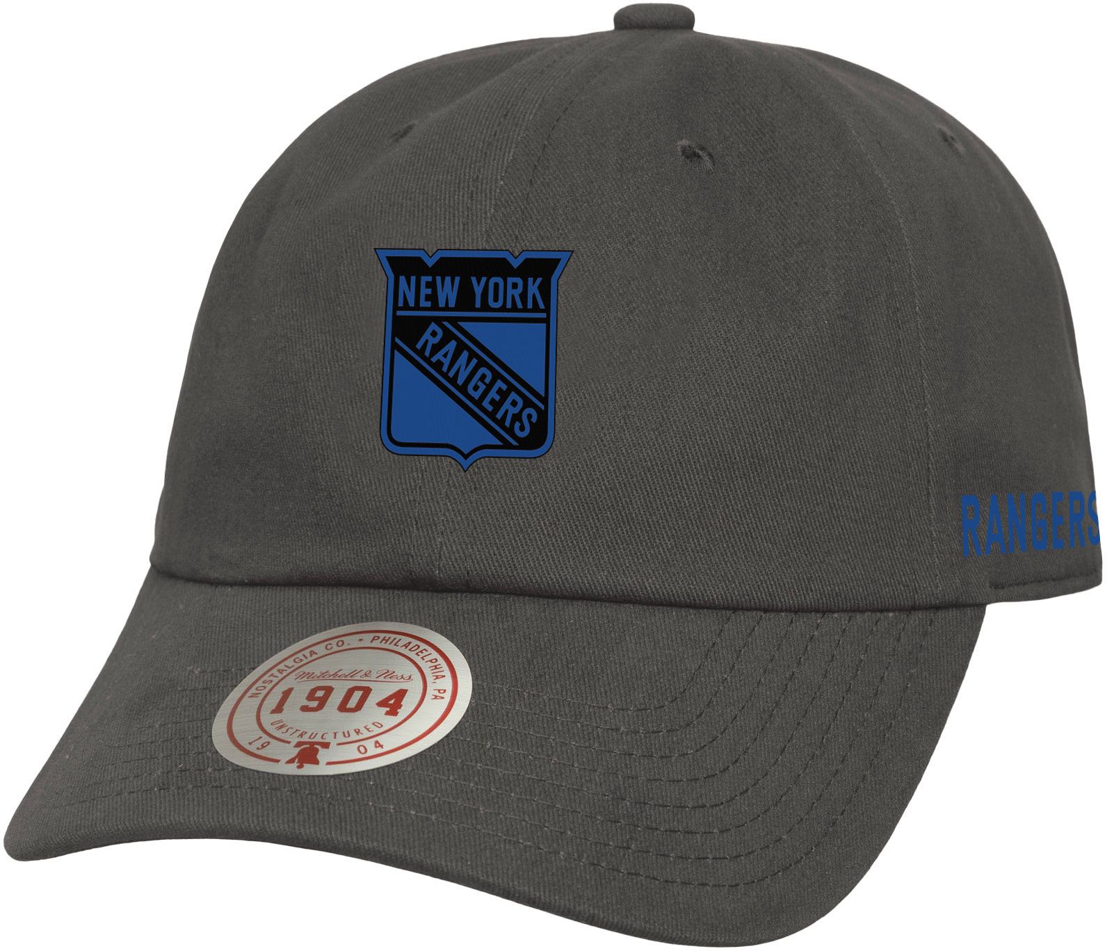 Mitchell &amp; Ness Adult New York Rangers Grey Storm Dad Hat