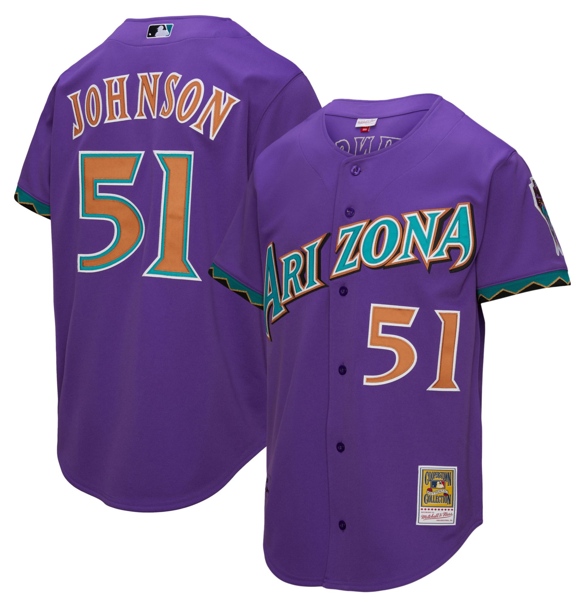 Mitchell & Ness Men's Arizona Diamondbacks Randy Johnson #51 Purple Authentic Alternate Jersey