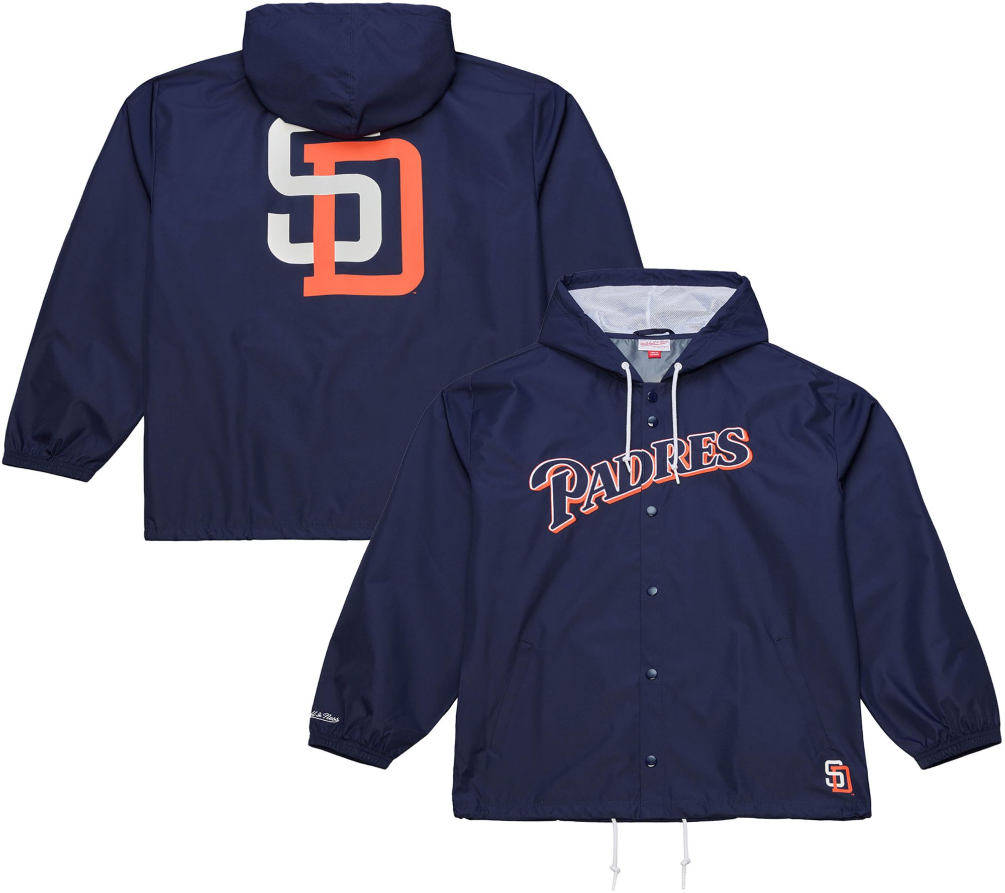 Mitchell & Ness Men's San Diego Padres Navy Cooperstown Coach Jacket