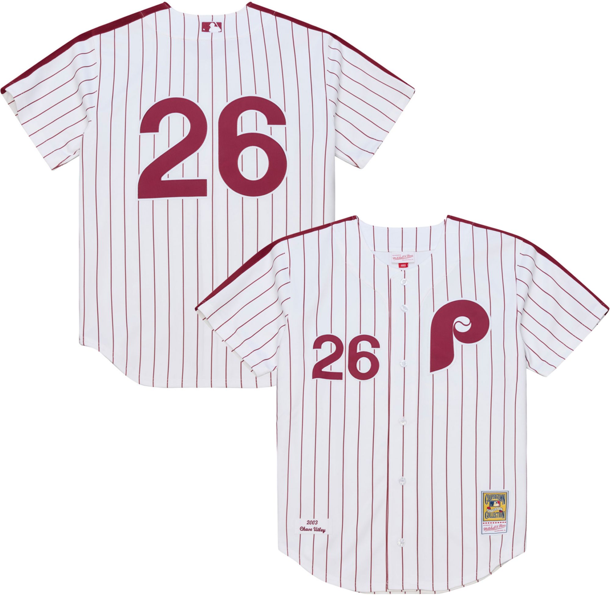 Mitchell & Ness Men's Philadelphia Phillies Chase Utley #26 White Authentic Home Jersey