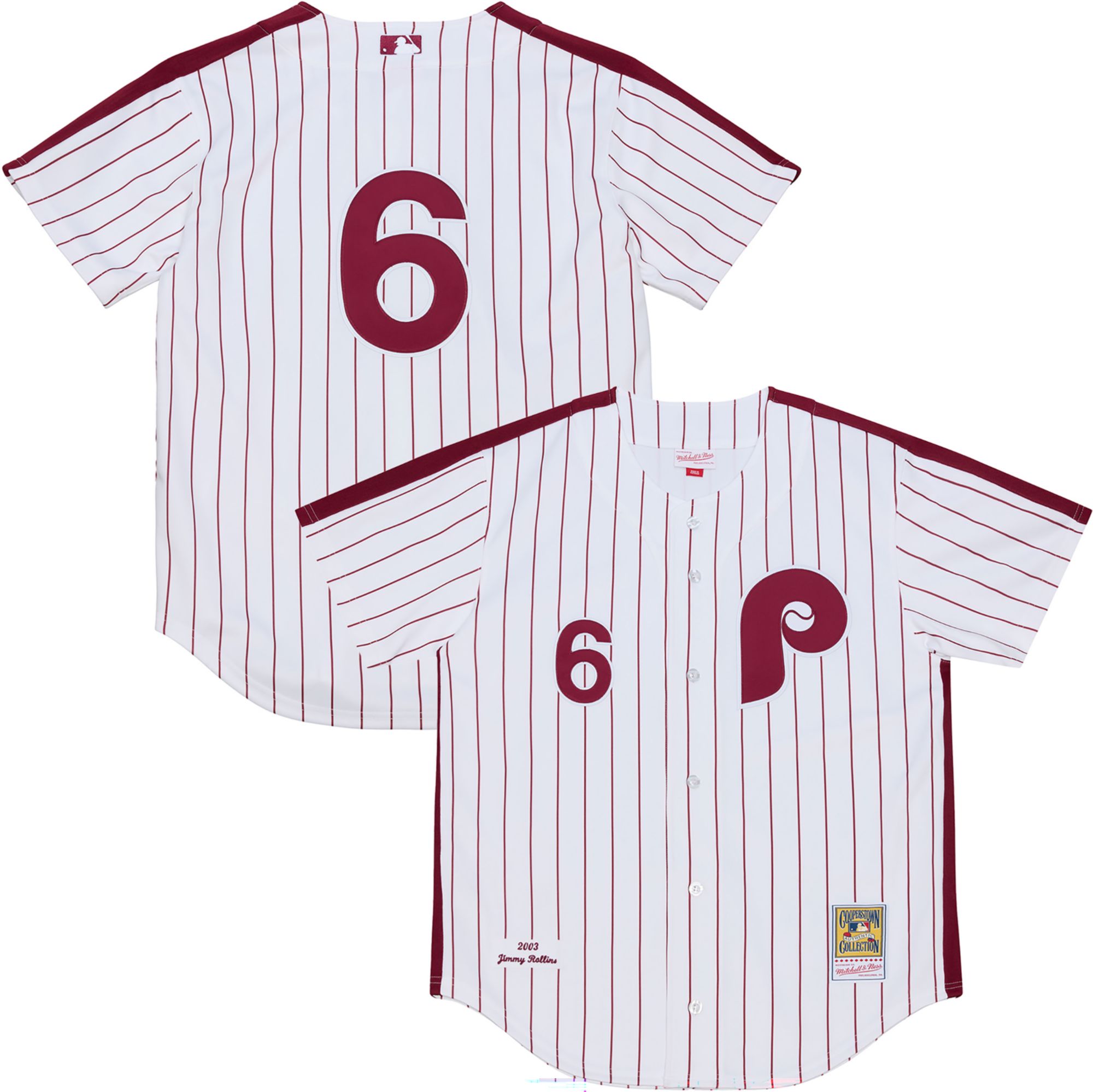 Mitchell & Ness Men's Philadelphia Phillies Jimmy Rollins #11 White Authentic Home Jersey