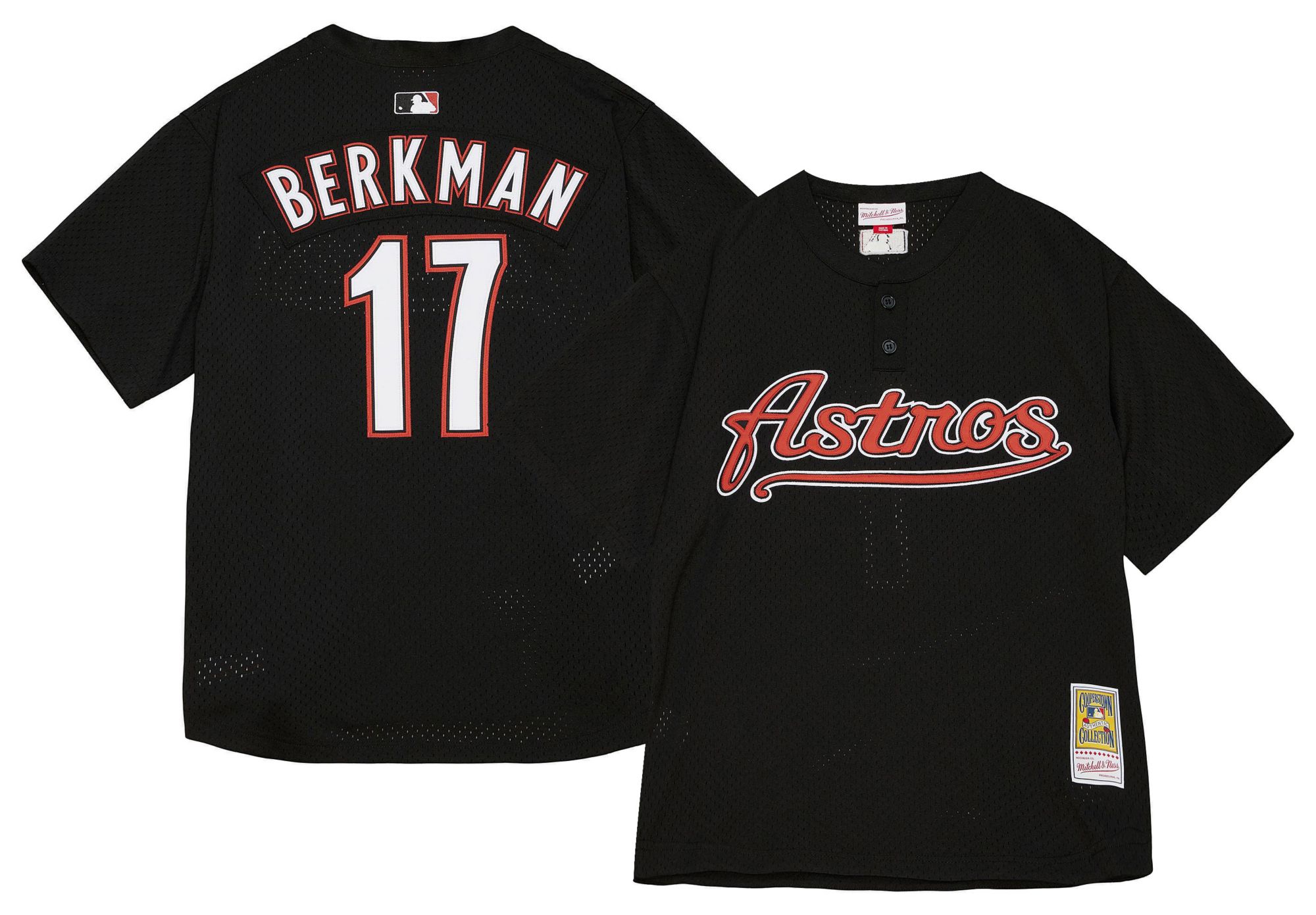 Mitchell & Ness Men's Houston Astros Lance Berkman #17 Black Mesh Alternate Jersey