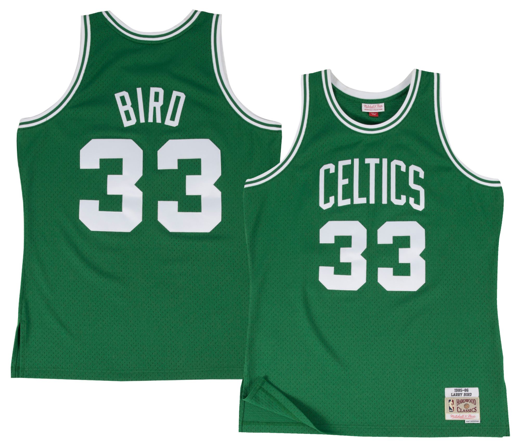 Mitchell & Ness Men's Boston Celtics Green Larry Bird #33 Hardwood Classic Jersey