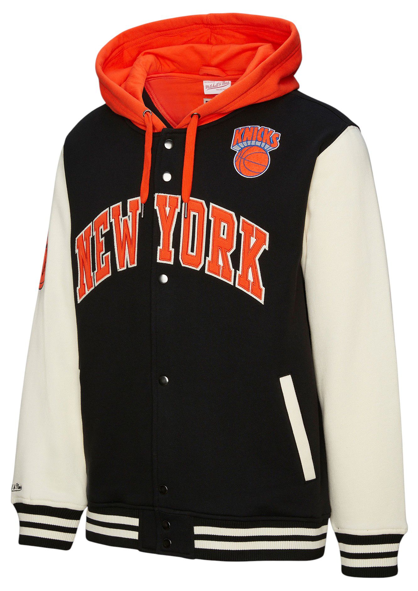 Mitchell &amp; Ness Men's New York Knicks Black Courtside Hooded Jacket