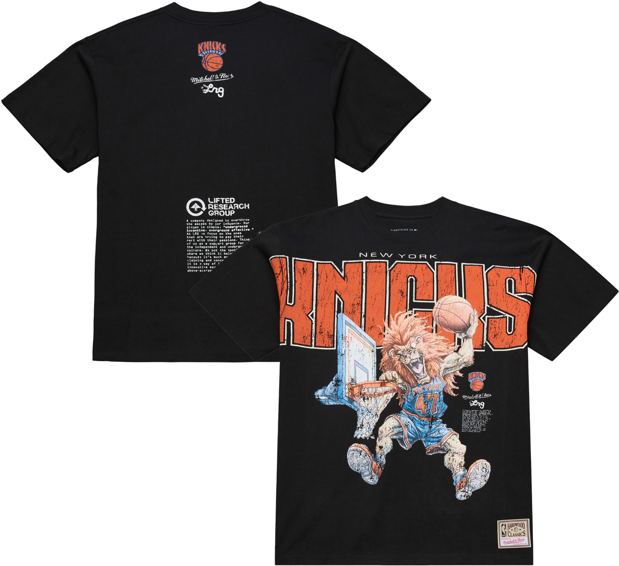 Mitchell & Ness Men's New York Knicks Black M&N x LRG T-Shirt