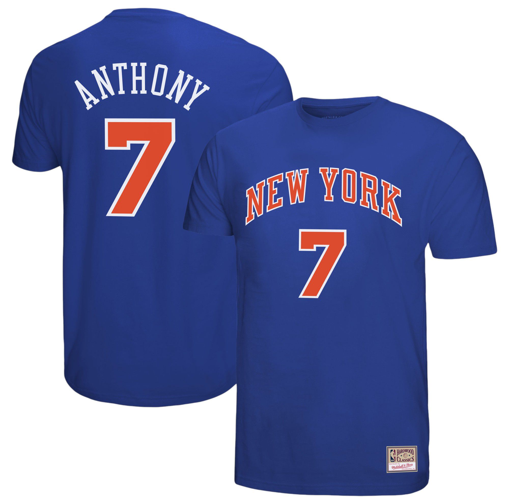 Mitchell & Ness Men's New York Knicks Carmelo Anthony #7 Blue HWC T-Shirt