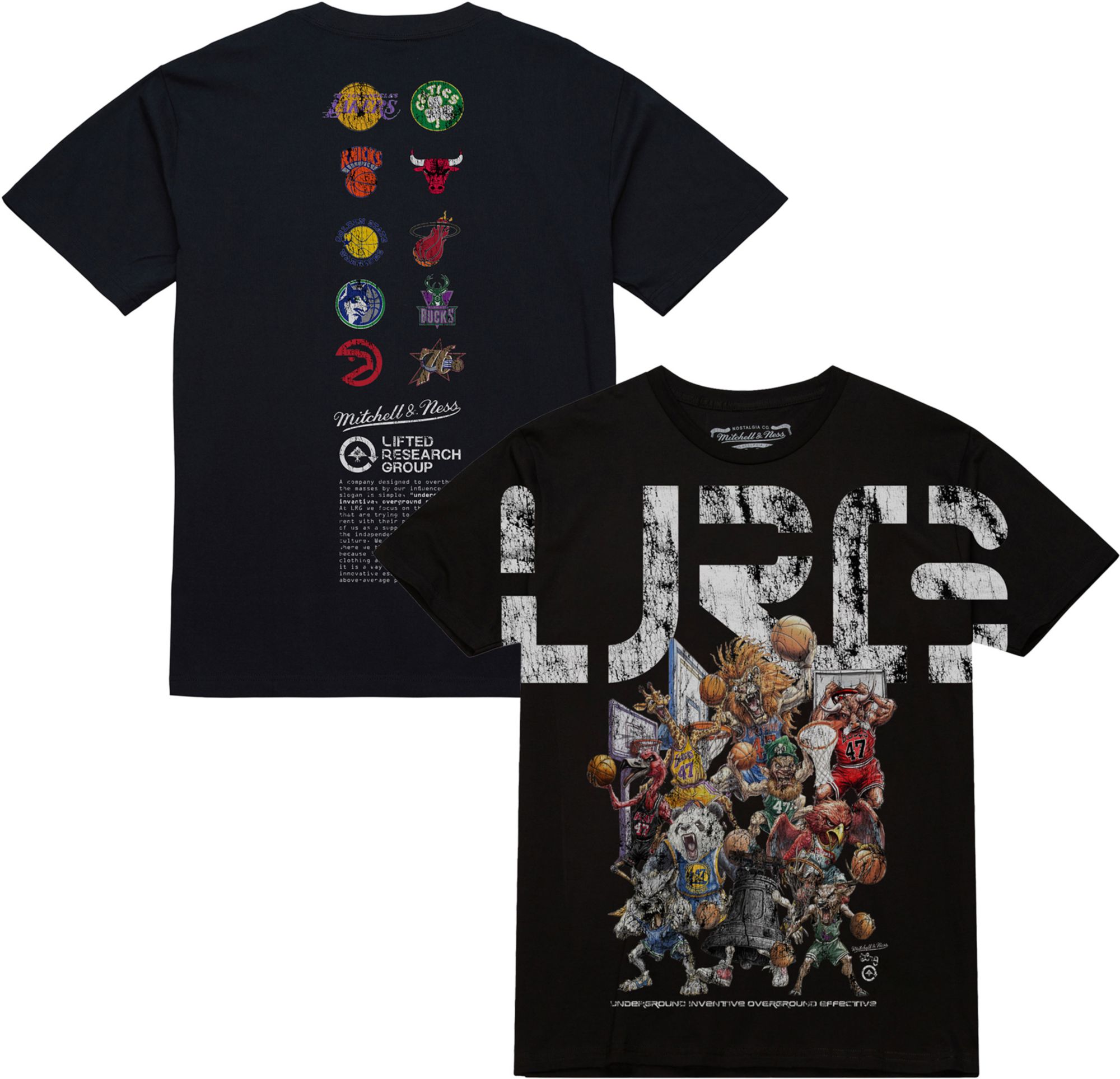 Mitchell &amp; Ness Men's NBA Black M&amp;N x LRG T-Shirt
