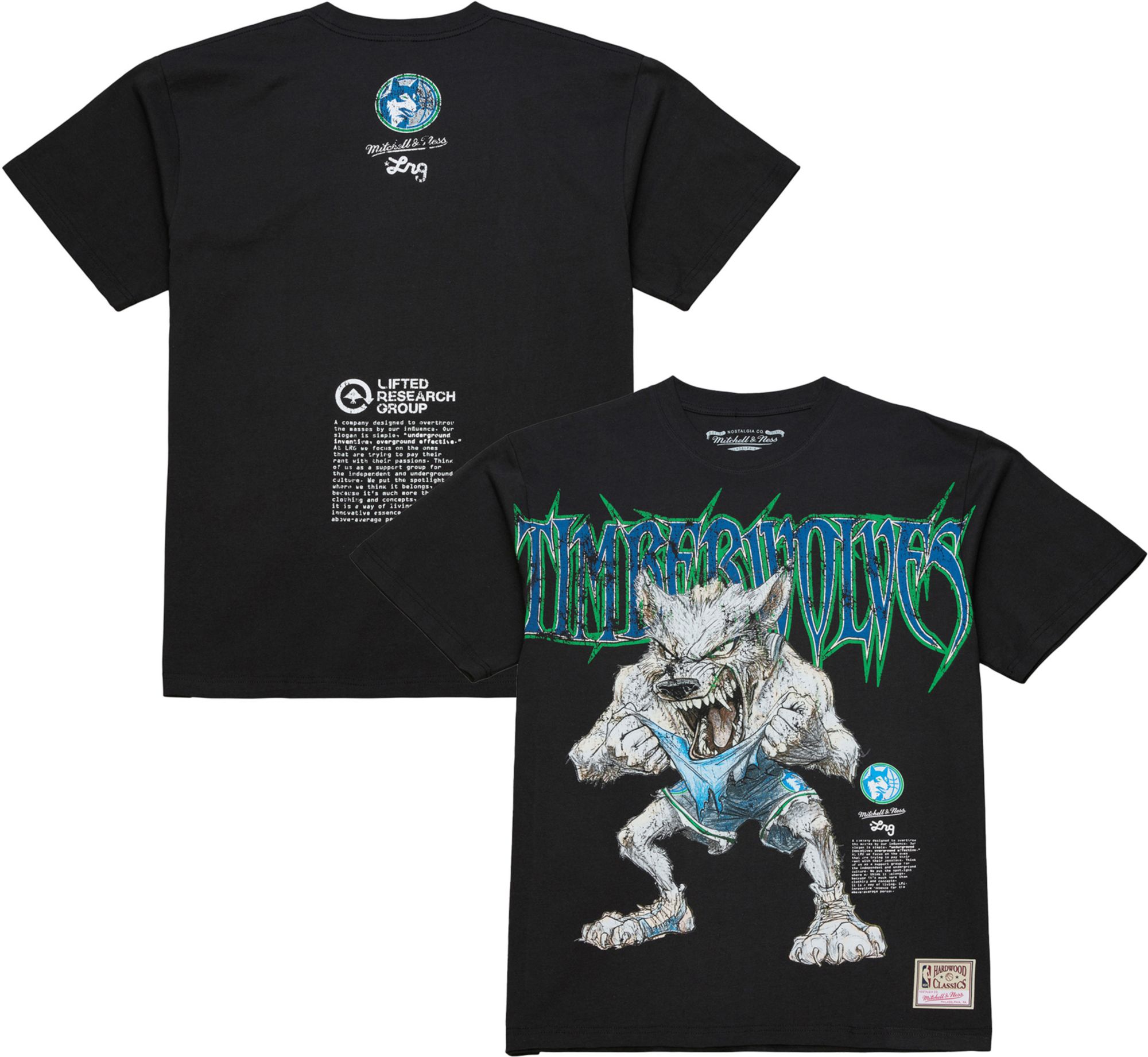 Mitchell & Ness Men's Minnesota Timberwolves Black M&N x LRG T-Shirt