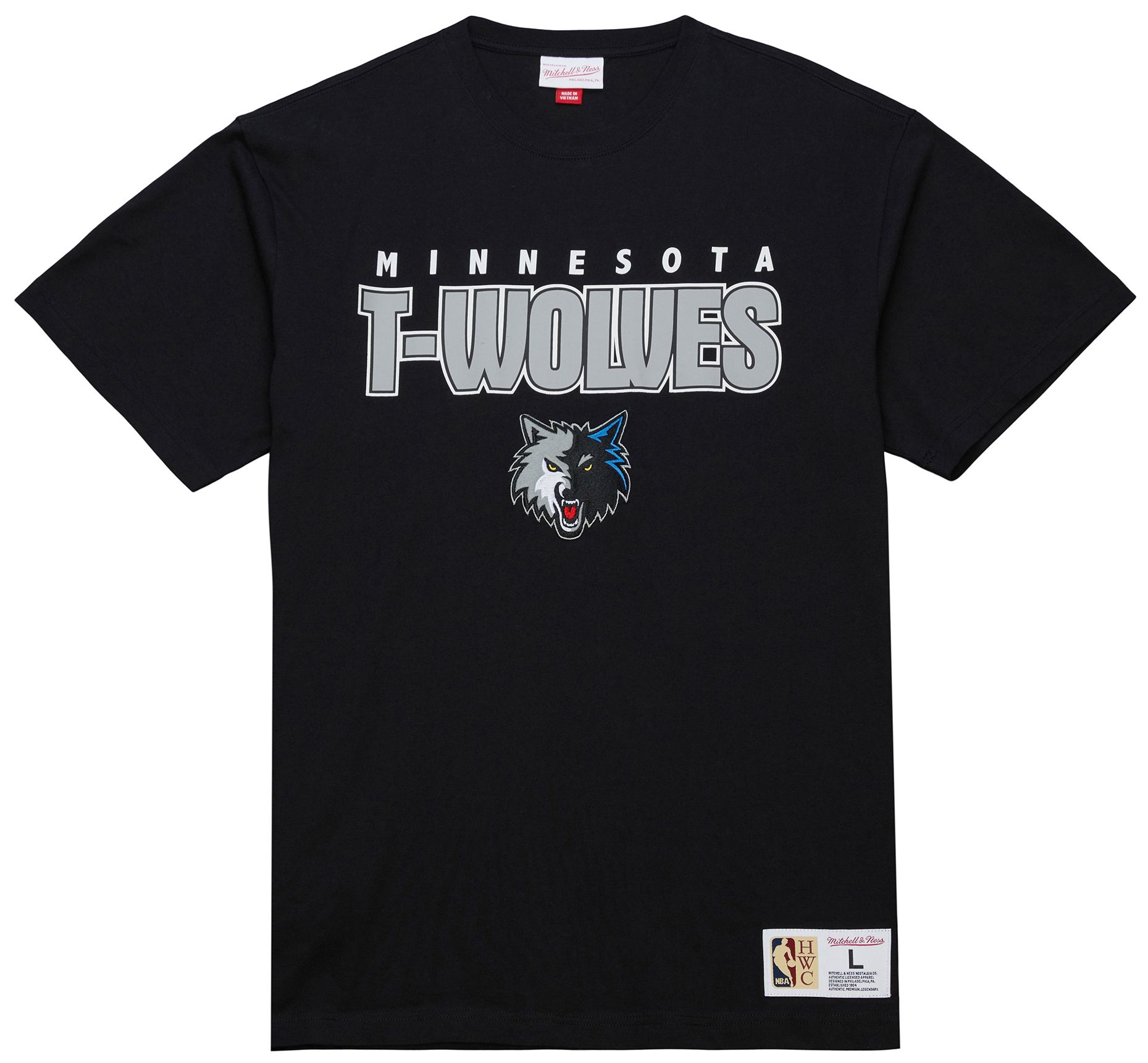Mitchell &amp; Ness Men's Minnesota Timberwolves Black Throw It Back T-Shirt