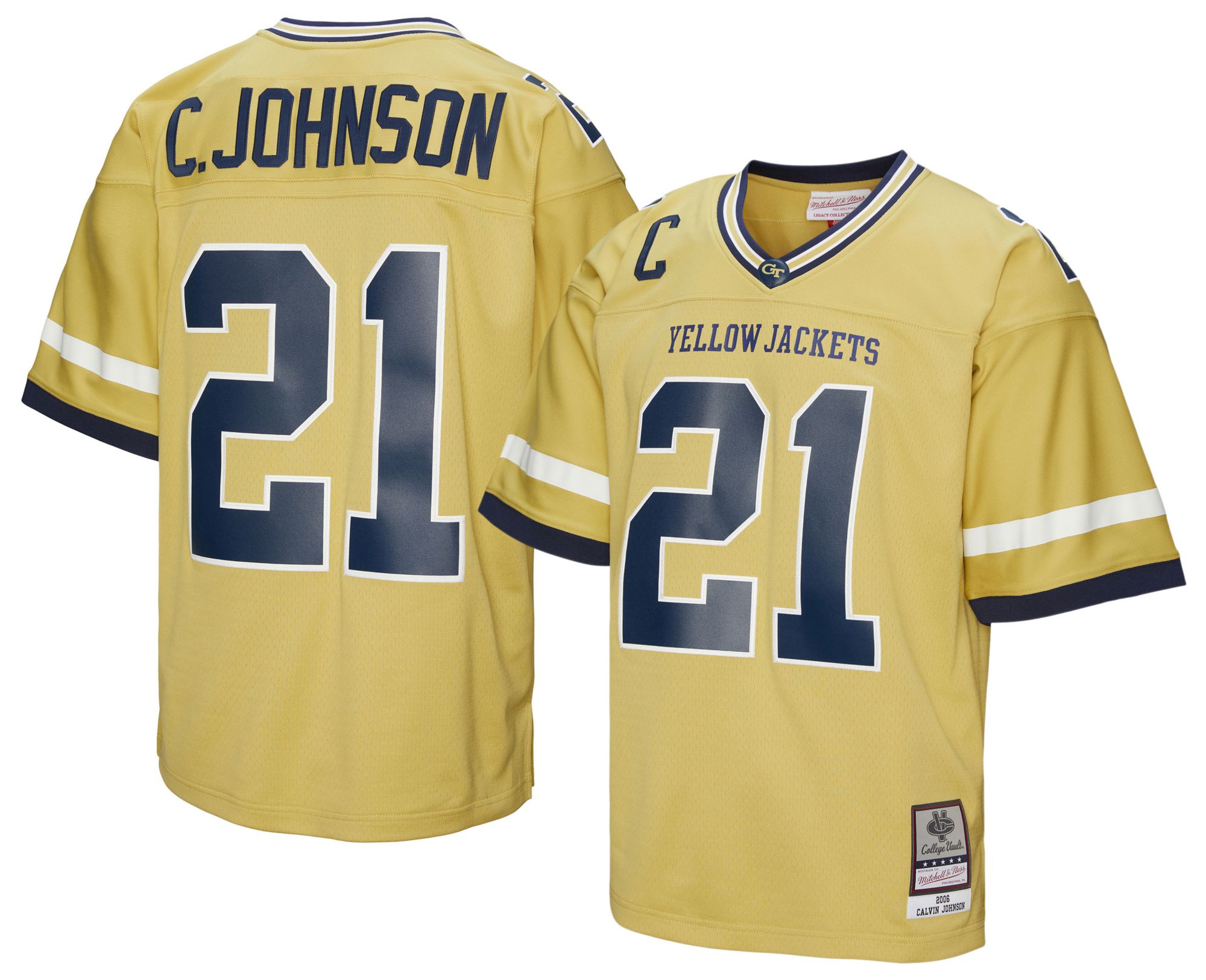 Mitchell &amp; Ness Men's Georgia Tech Yellow Jackets Calvin Johnson #6 Gold Jersey