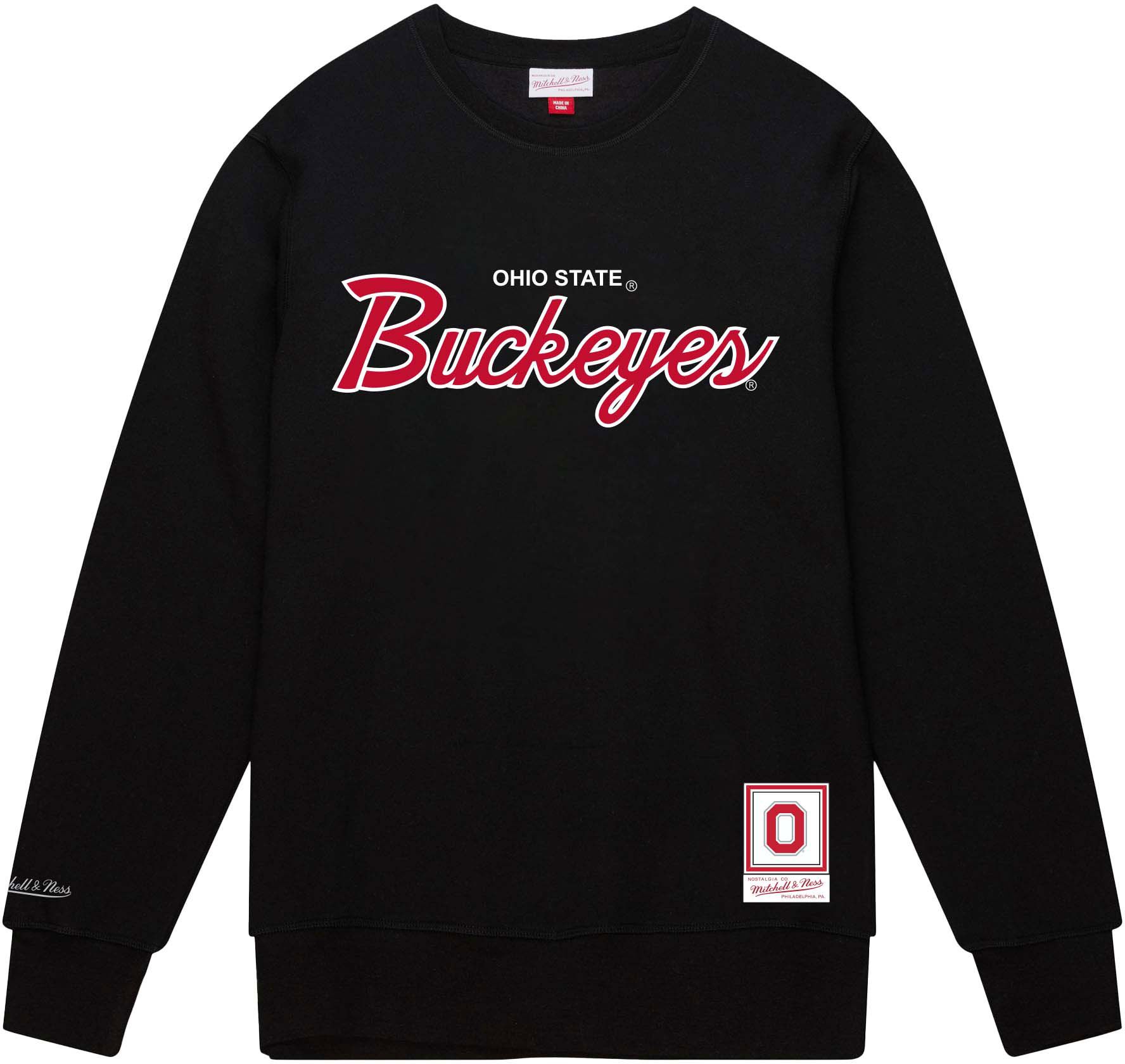 Mitchell & Ness Men's Ohio State Buckeyes Black Elite Script Crew Pullover Sweatshirt