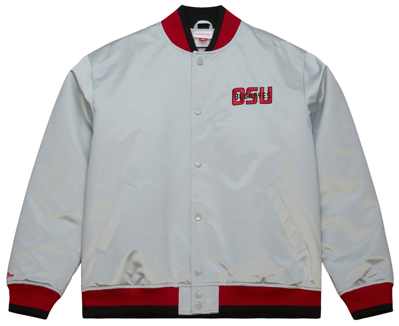 Mitchell &amp; Ness Men's Ohio State Buckeyes Light Grey 1986 Authentic Jacket