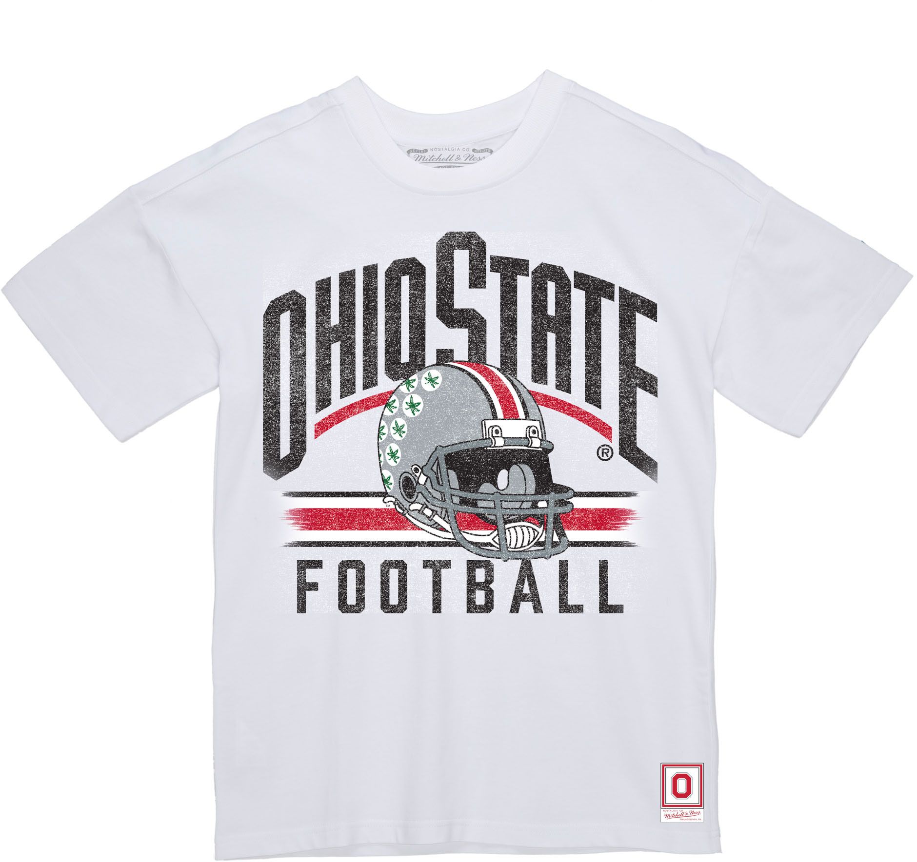 Mitchell & Ness Men's Ohio State Buckeyes White Touchback T-Shirt