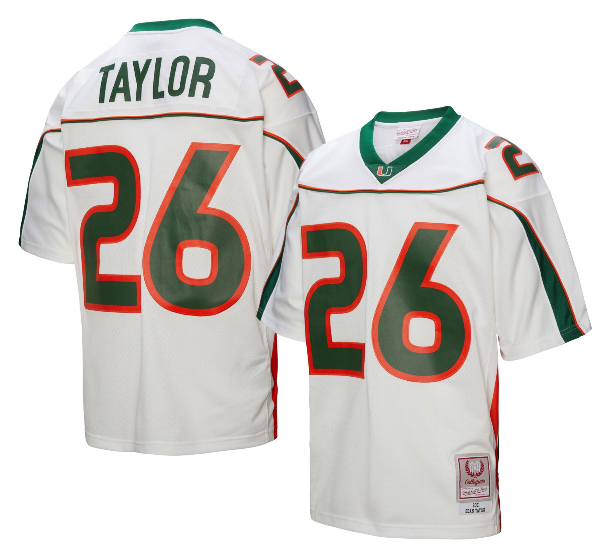 Mitchell &amp; Ness Men's Miami Hurricanes Sean Taylor #21 White Football Jersey