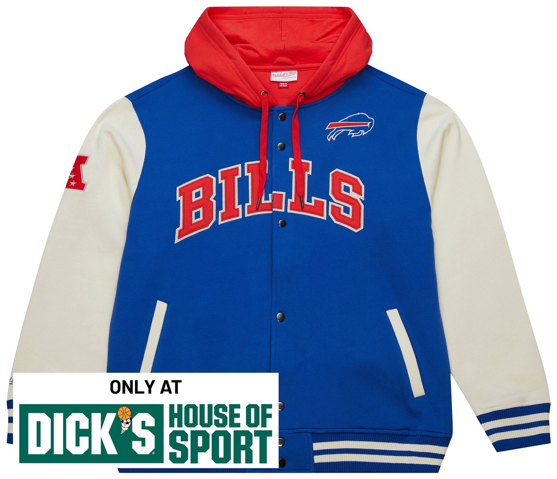 Mitchell & Ness Men's Buffalo Bills Royal Courtside Fleece Jacket