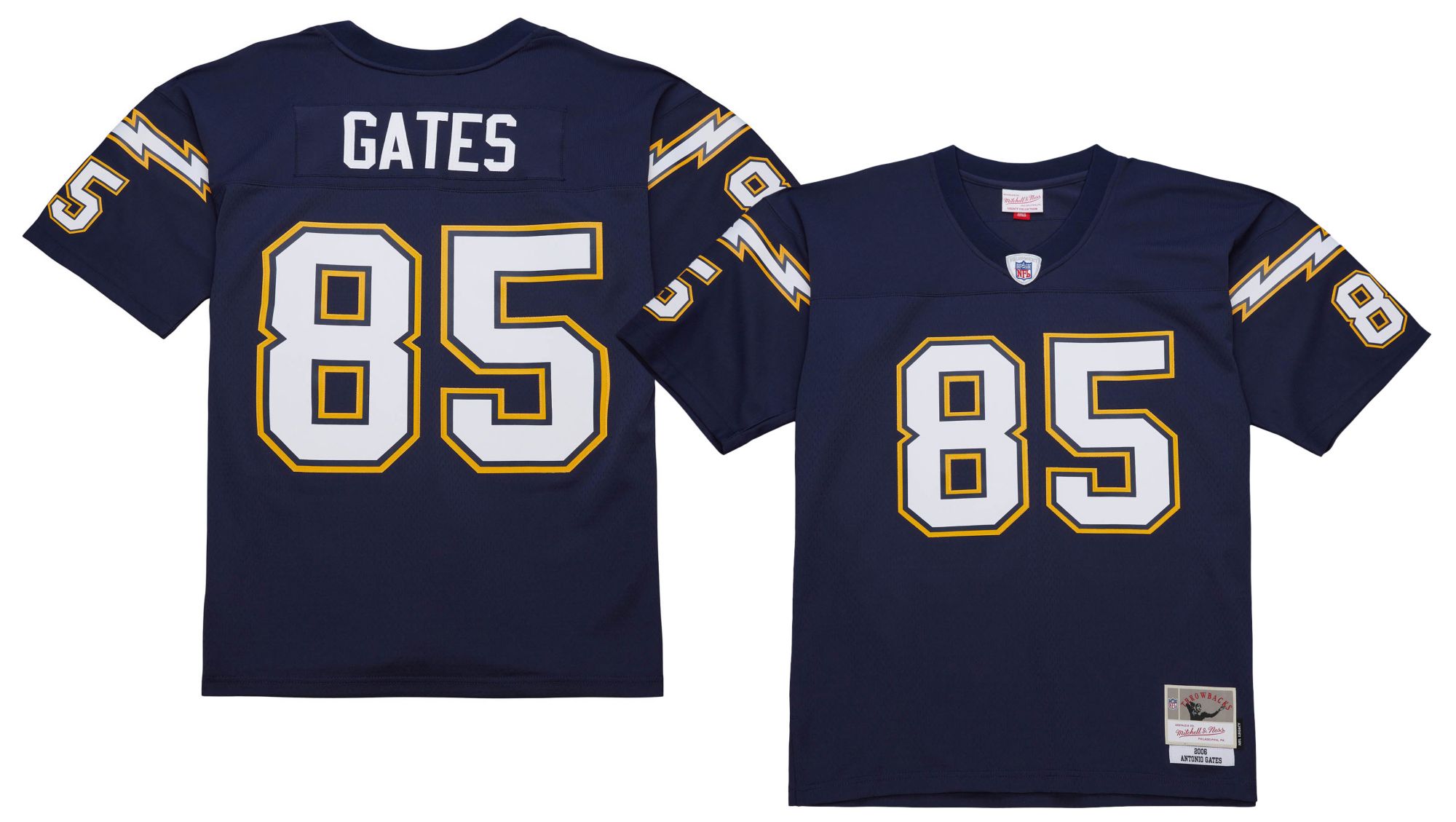 Mitchell & Ness Men's Los Angeles Chargers Antonio Gates #85 Navy 2006 Replica Football Jersey