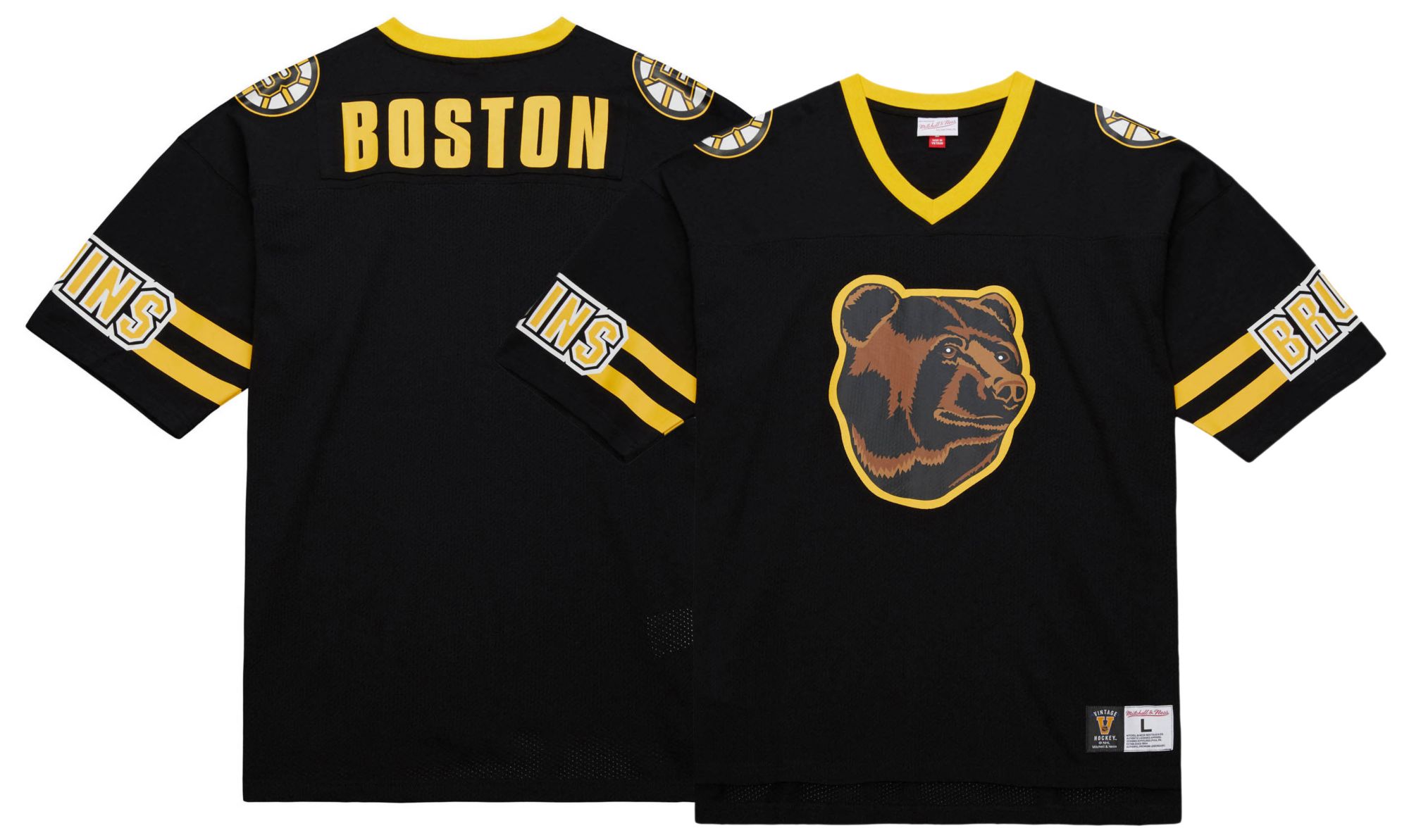 Mitchell &amp; Ness Men's Boston Bruins Black Playmaker Mesh T-Shirt
